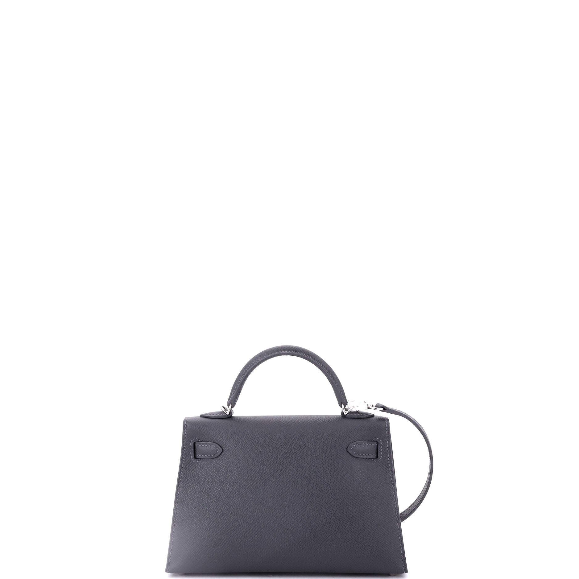 Kelly Mini II Bag Grey Epsom with Electrum Hardware 20