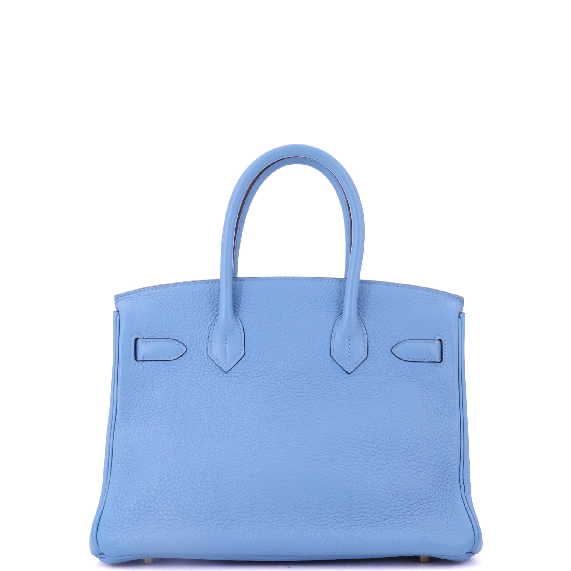 Birkin Handbag Bleu Paradis Clemence with Gold Hardware 30