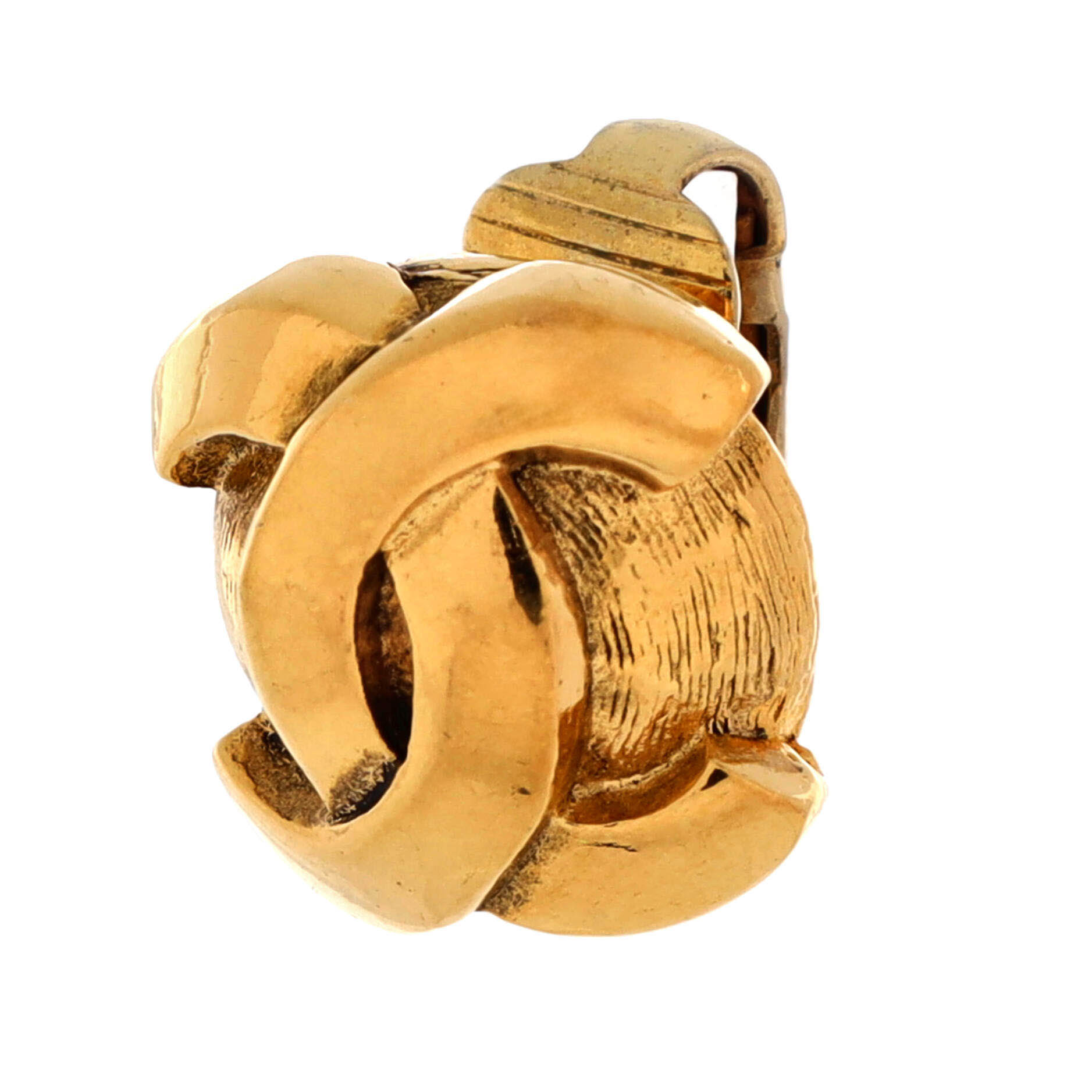 Vintage CC Round Clip-On Earrings Metal