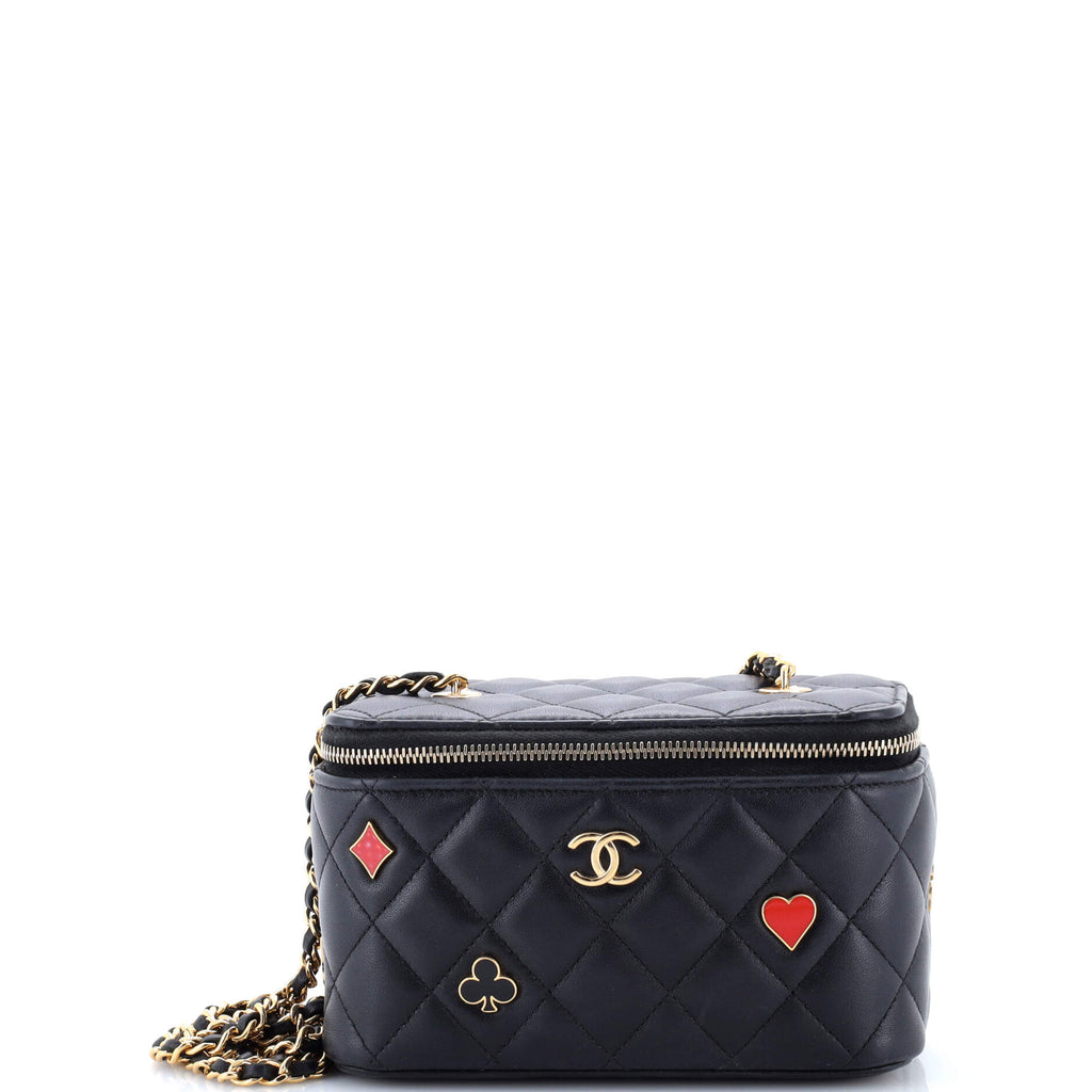 Coco Casino Vanity Case with Chain Quilted Lambskin Small
