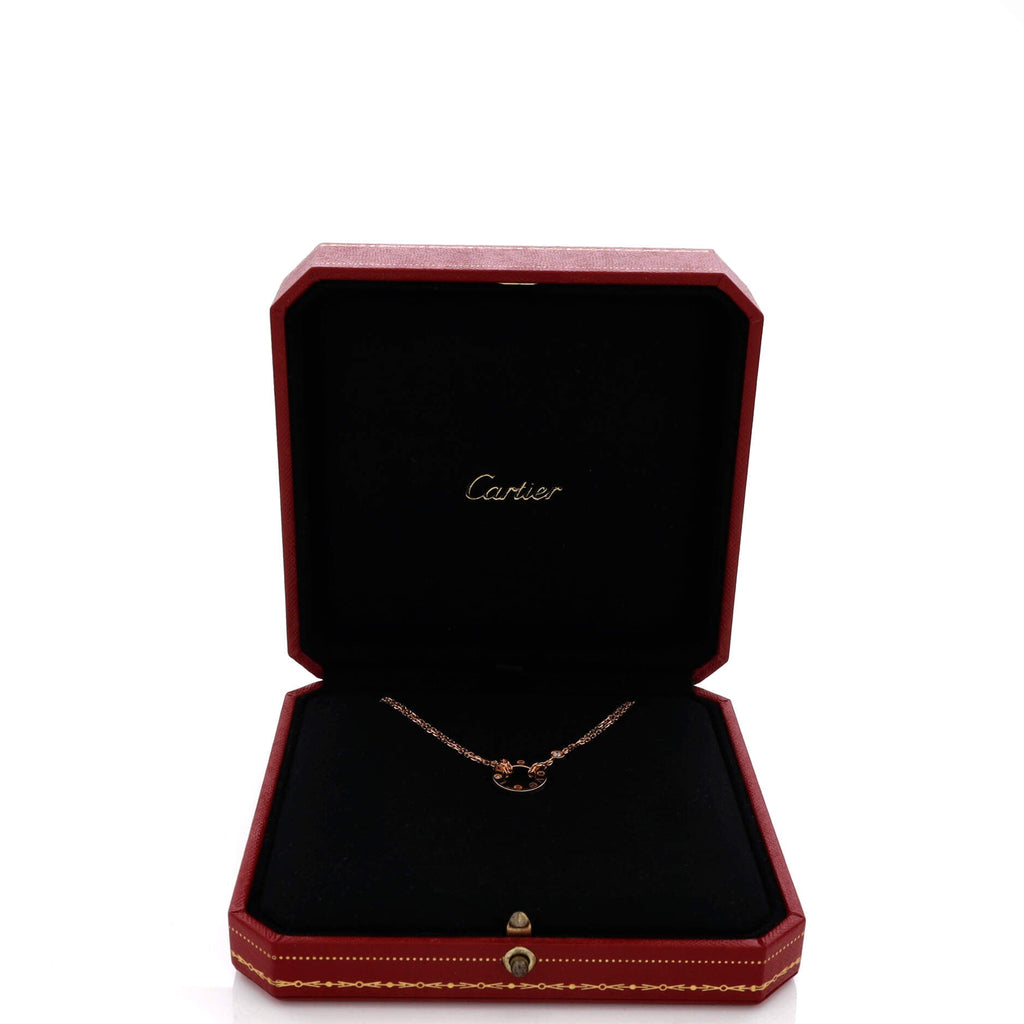 2 Diamonds Love Pendant Necklace 18K Rose Gold and Diamonds