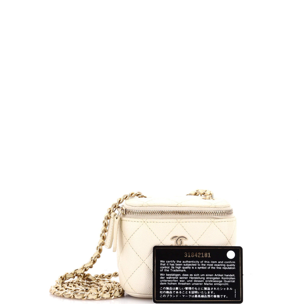 Classic Vanity Case with Chain Quilted Caviar Mini