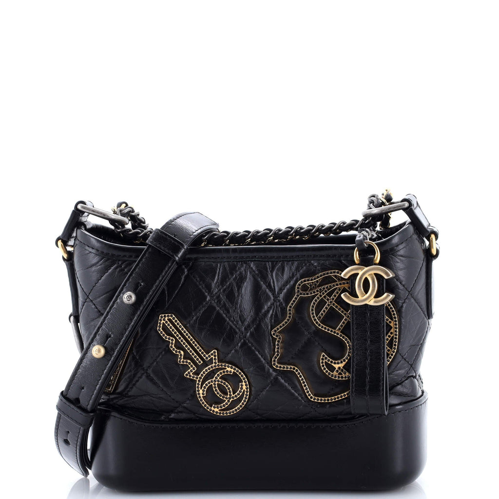 Gabrielle Hobo Embellished Quilted Aged Calfskin Small