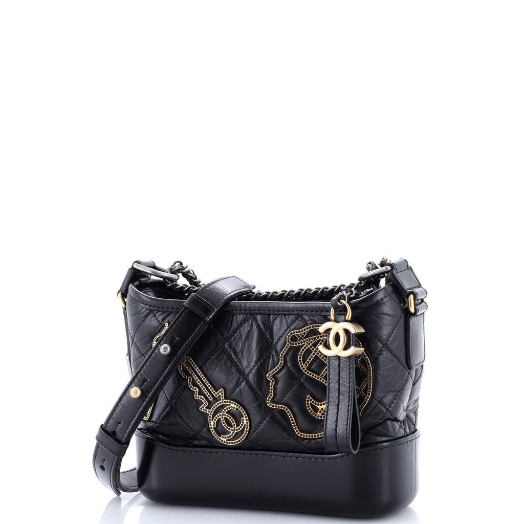Gabrielle Hobo Embellished Quilted Aged Calfskin Small