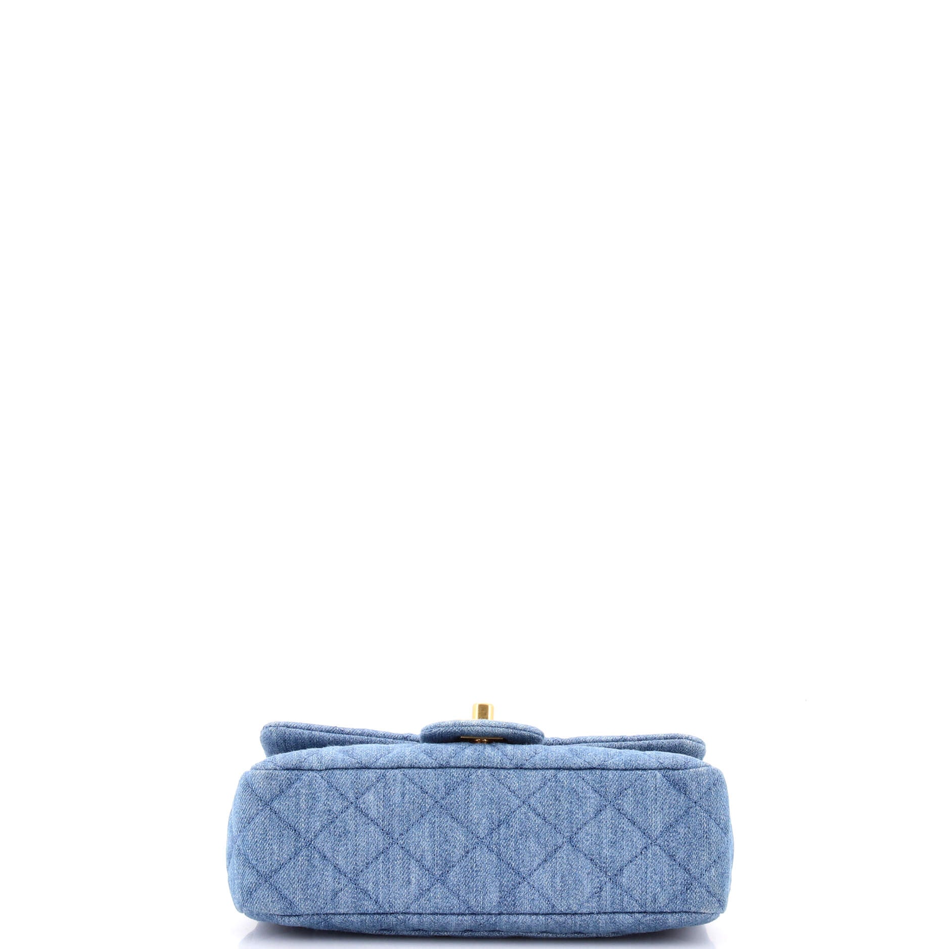 Pearl Crush Flap Bag Quilted Denim Mini