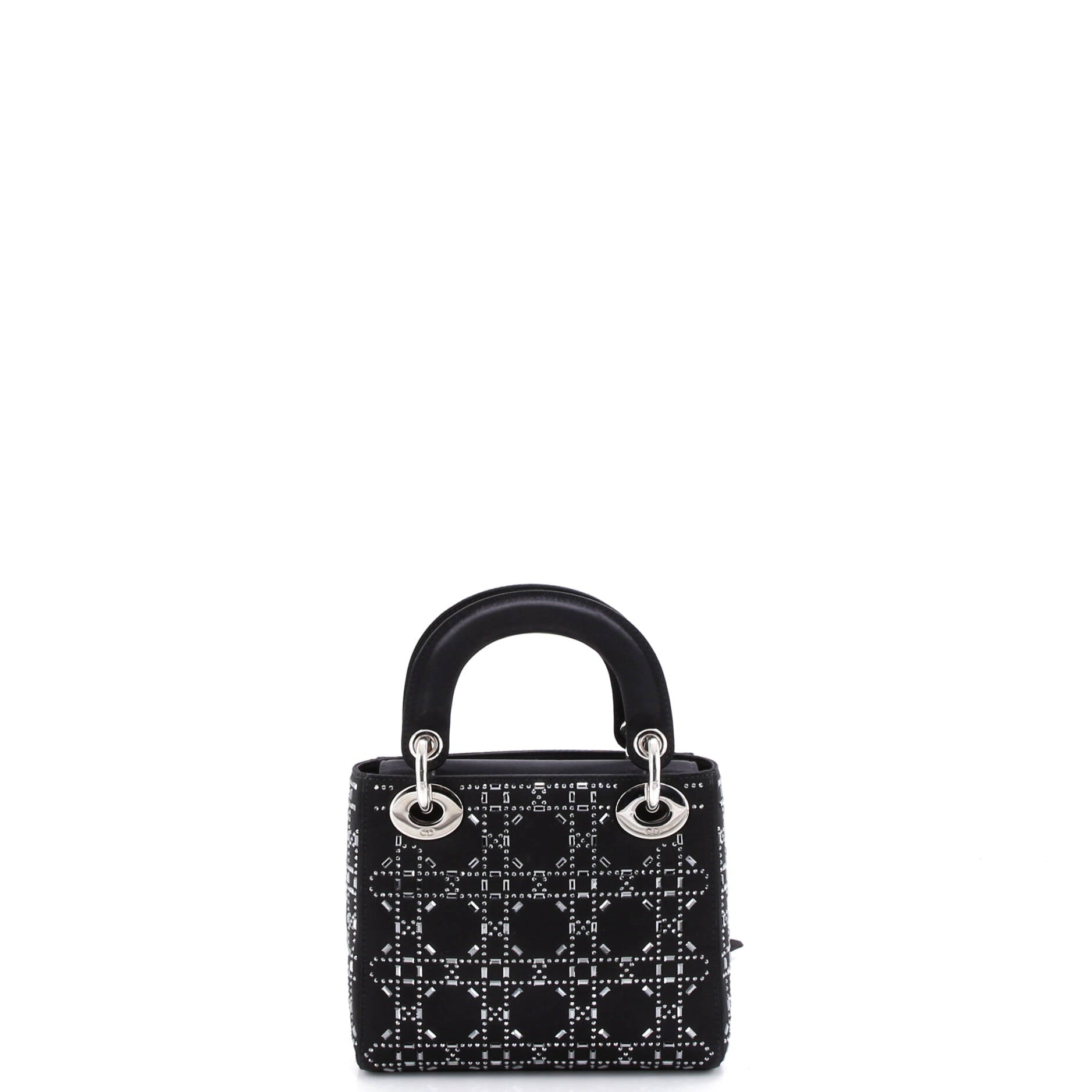Lady Dior Bag Crystal Embellished Cannage Quilt Satin Mini