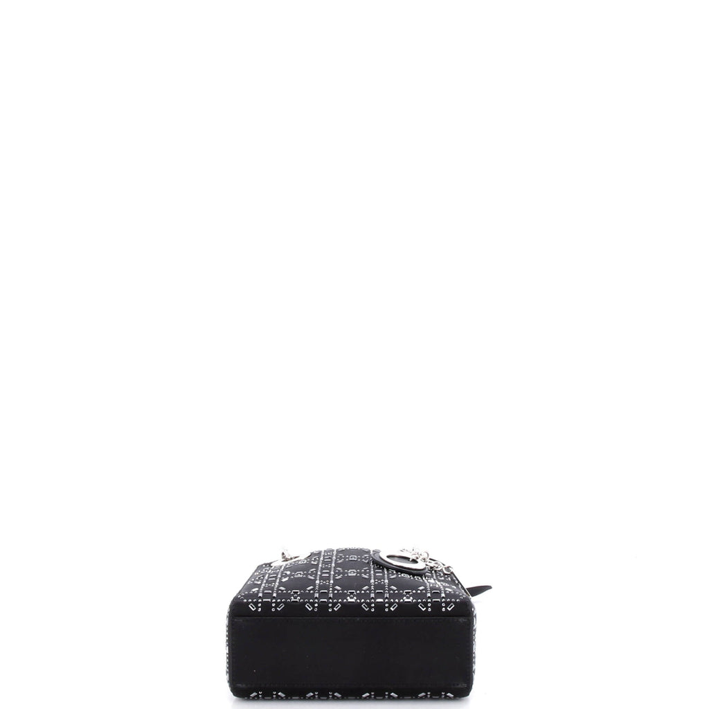 Lady Dior Bag Crystal Embellished Cannage Quilt Satin Mini