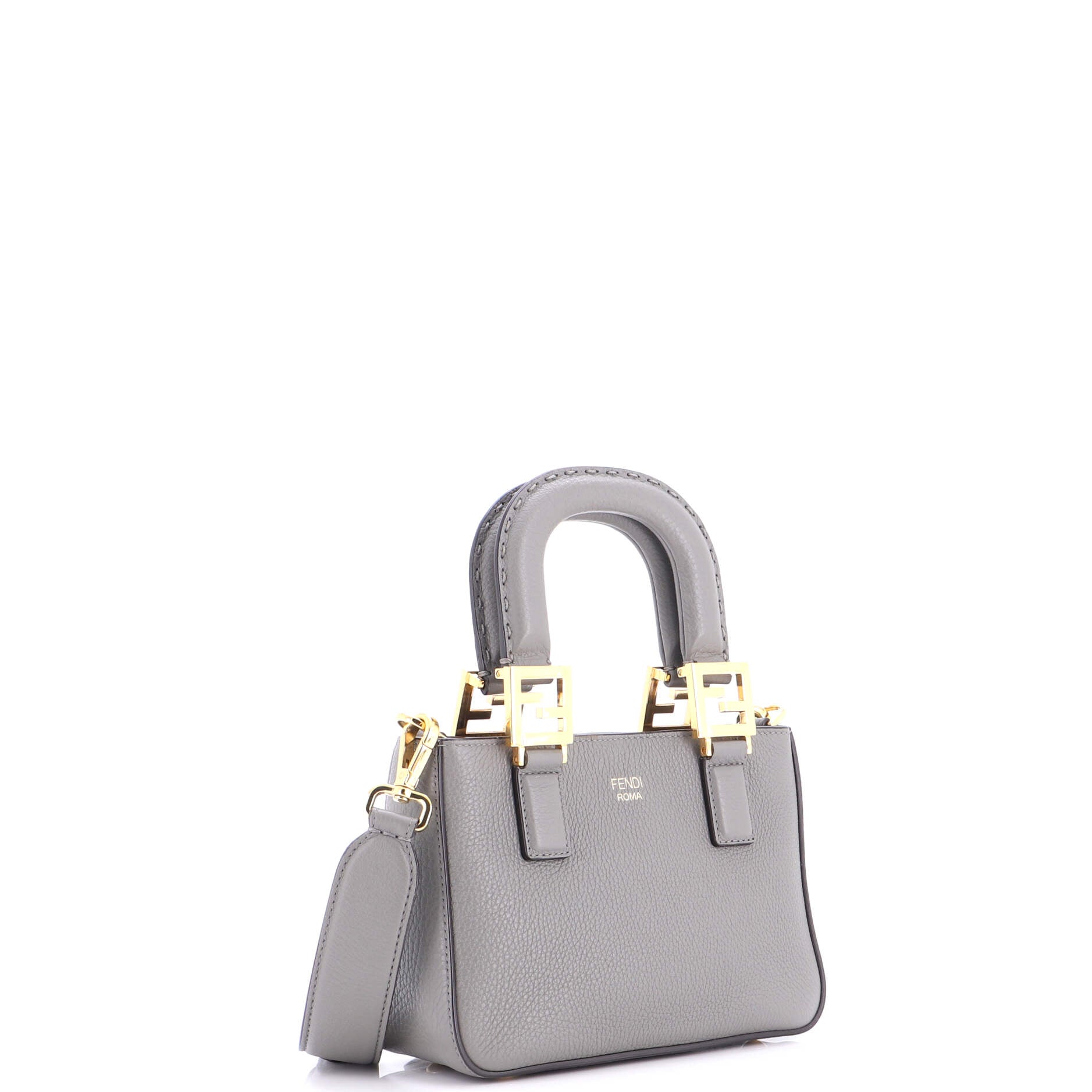 FF Handle Tote Leather Mini