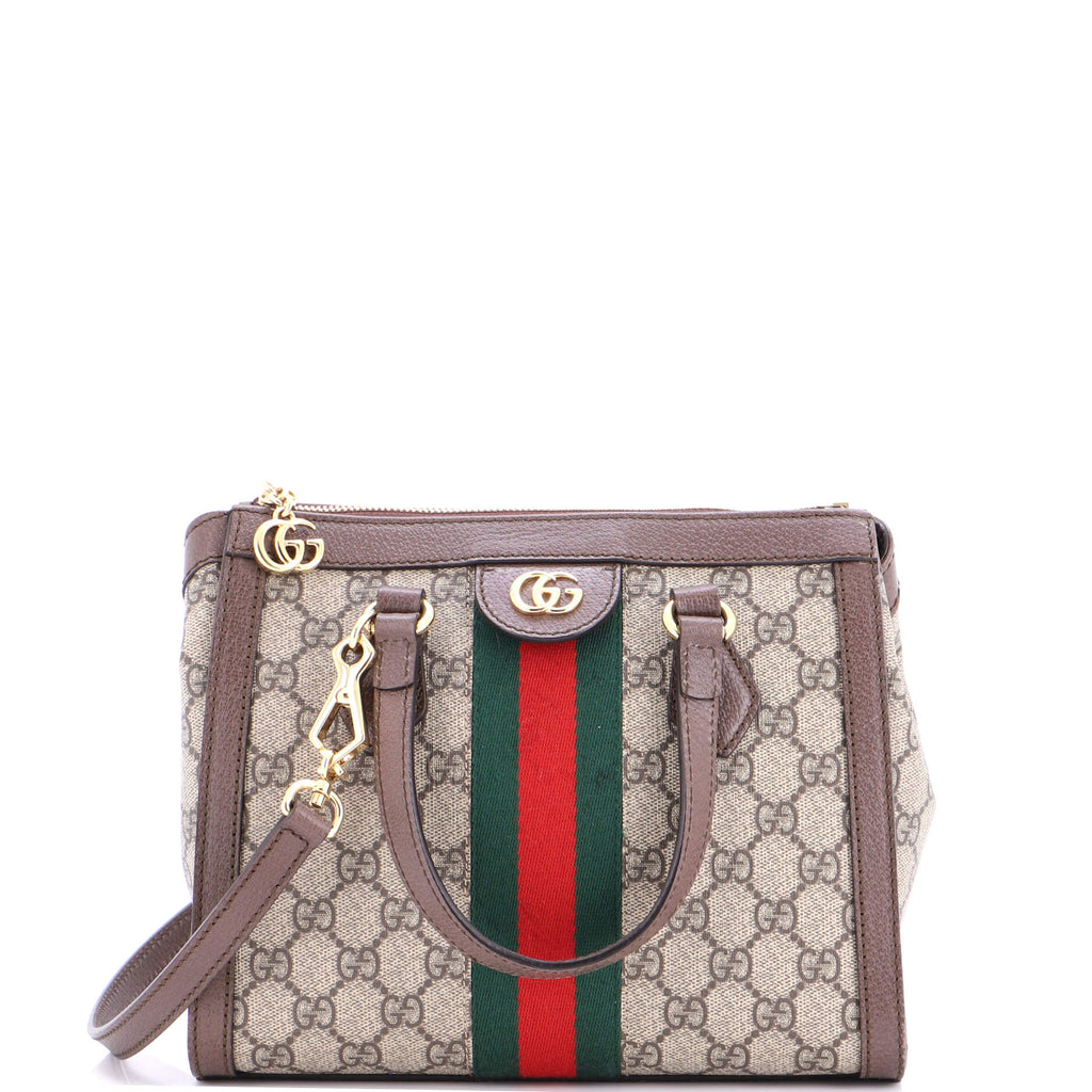 Ophidia Top Handle Tote GG Coated Canvas with Leather Small