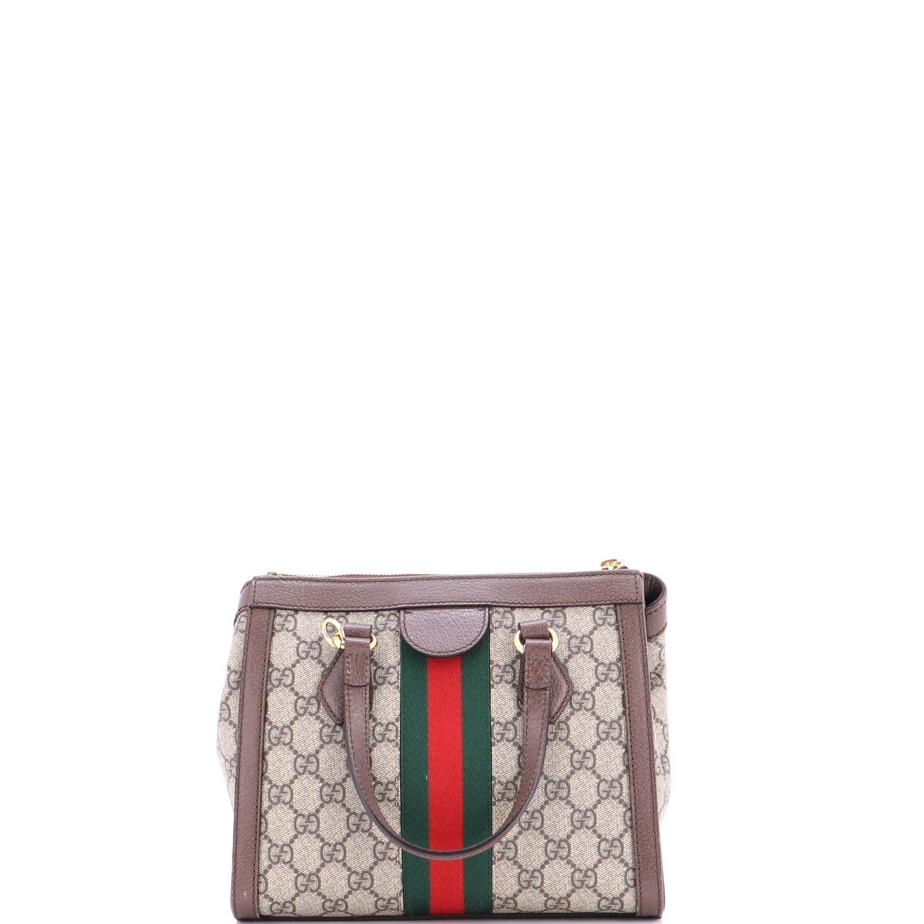 Ophidia Top Handle Tote GG Coated Canvas with Leather Small