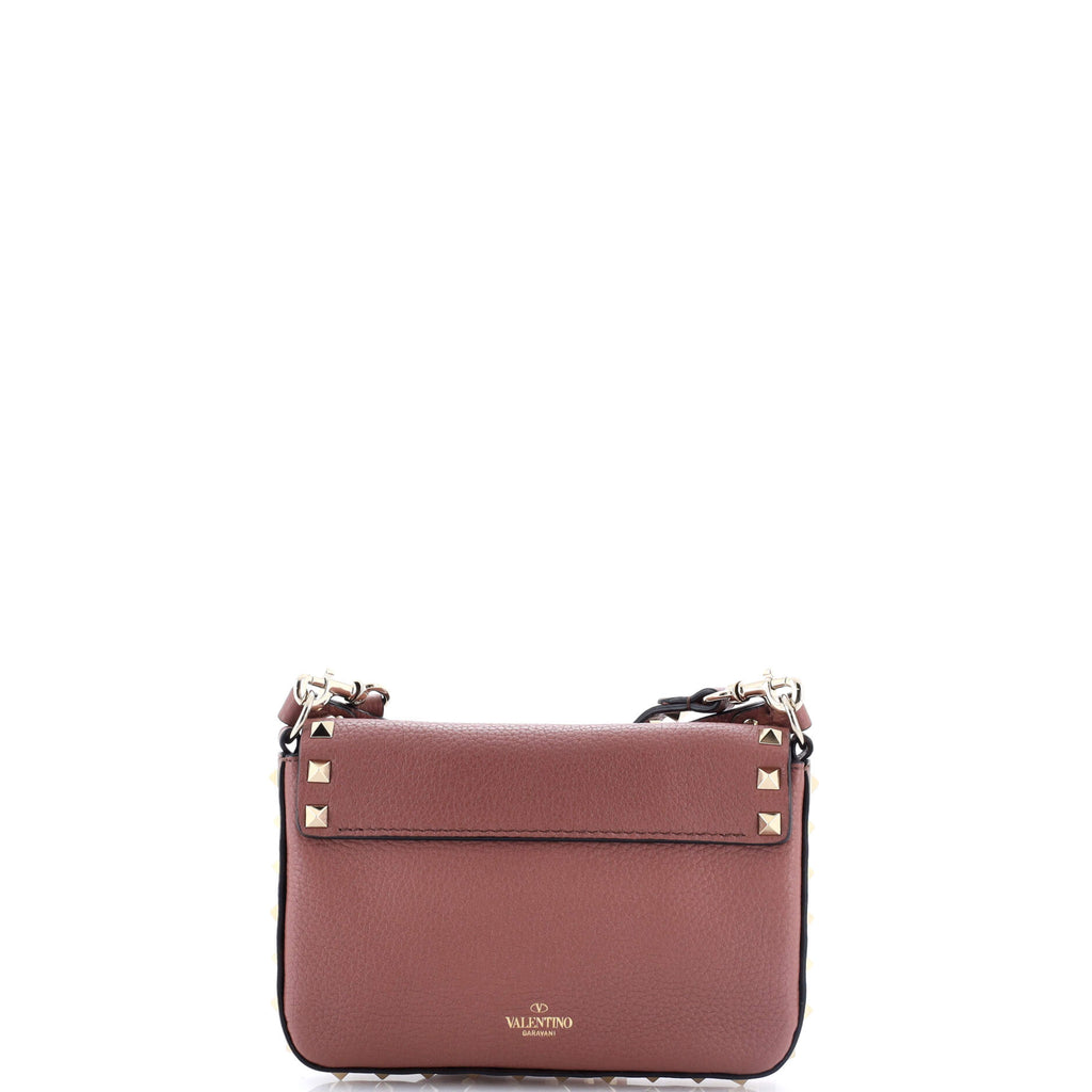 Rockstud Top Handle Crossbody Pouch Leather Mini