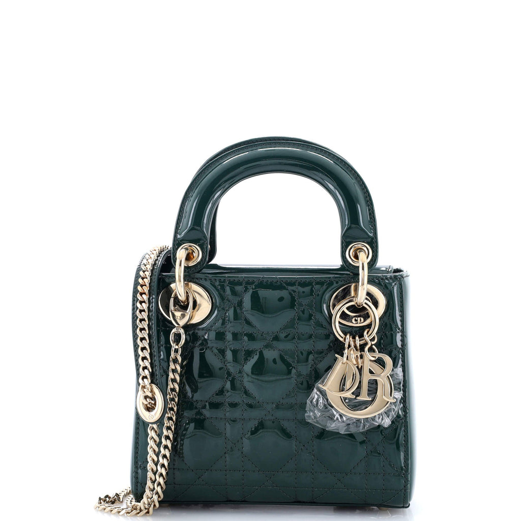 Lady Dior Chain Bag Cannage Quilt Patent Mini