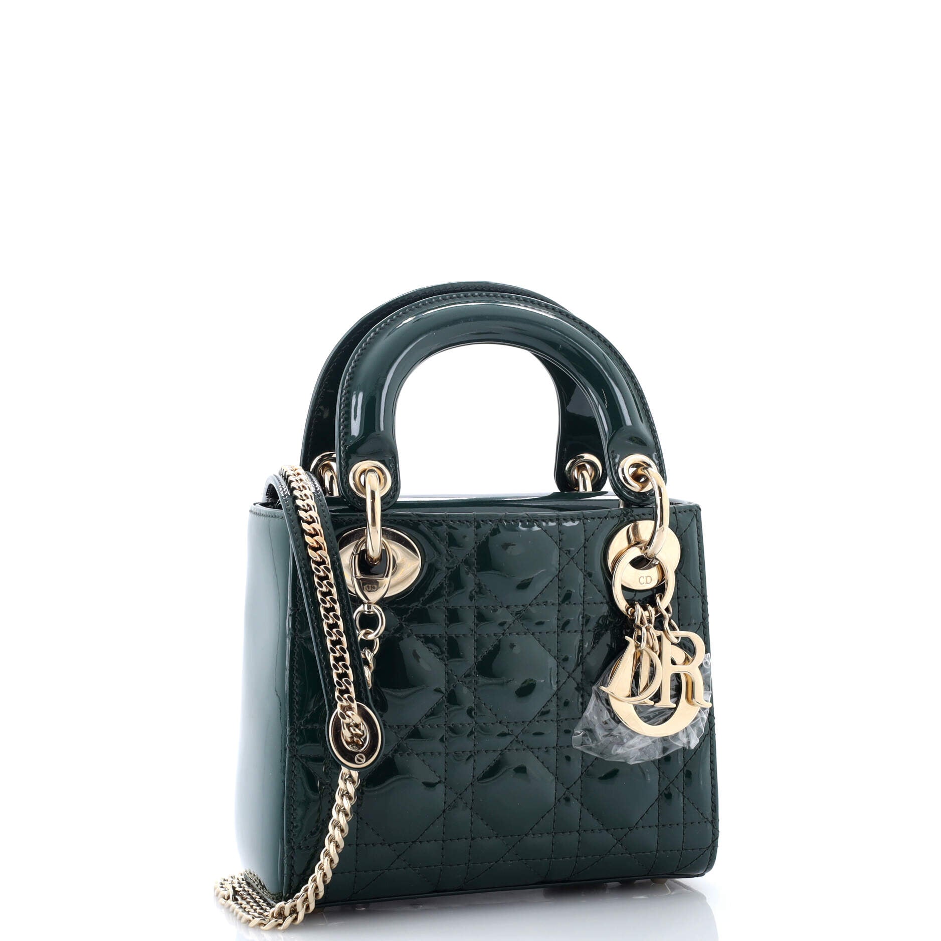 Lady Dior Chain Bag Cannage Quilt Patent Mini