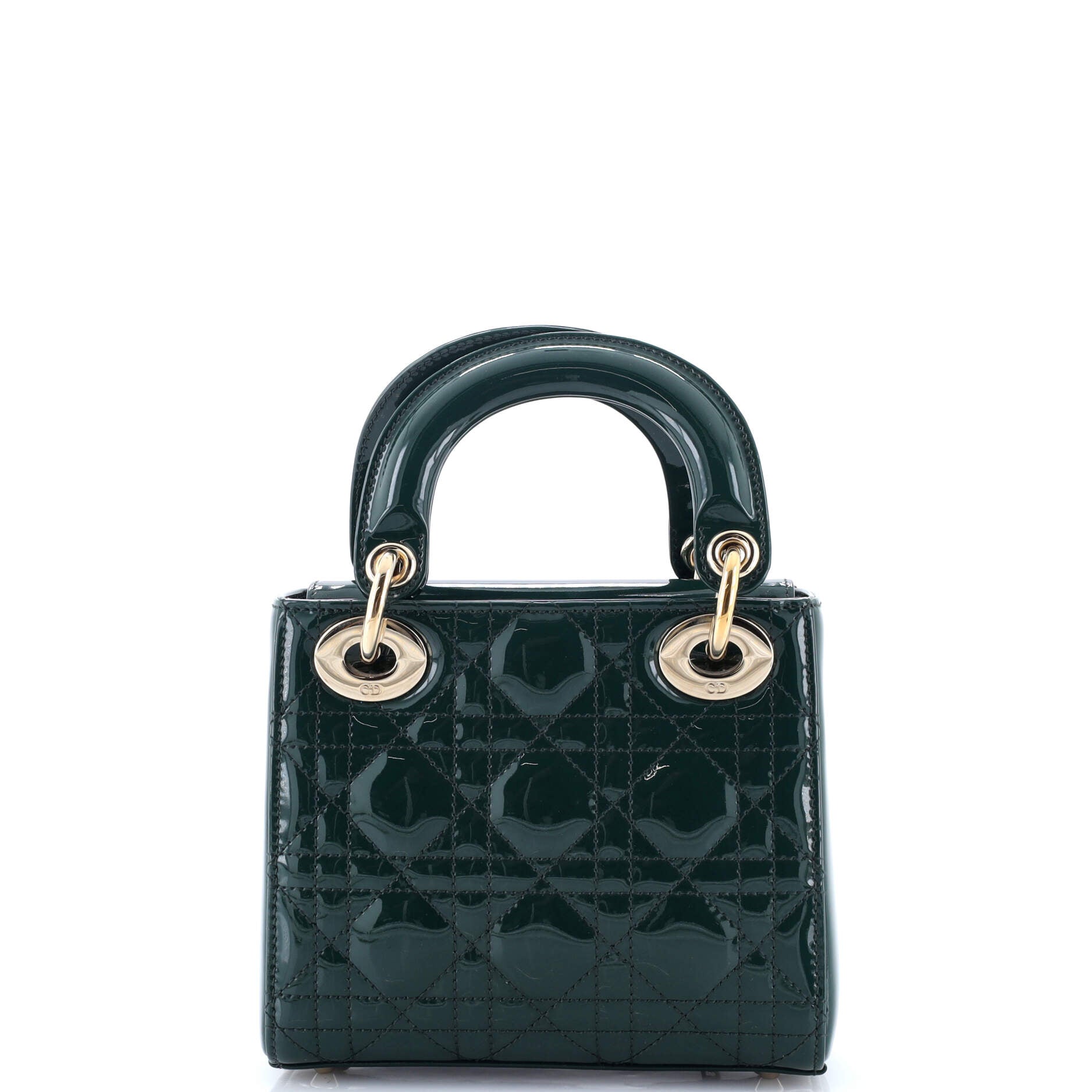 Lady Dior Chain Bag Cannage Quilt Patent Mini
