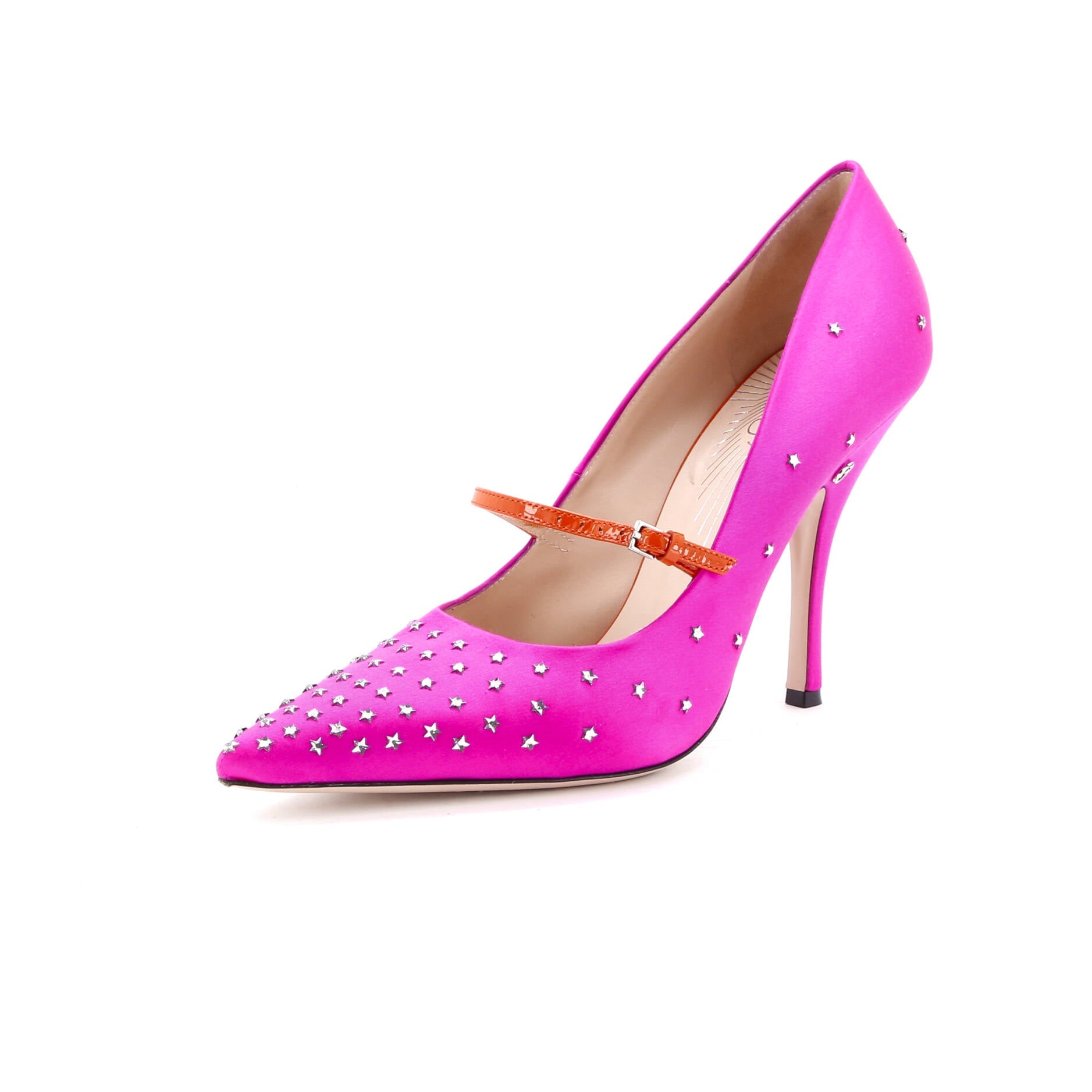 Women's Mary Jane Pumps Crystal Embellished Satin