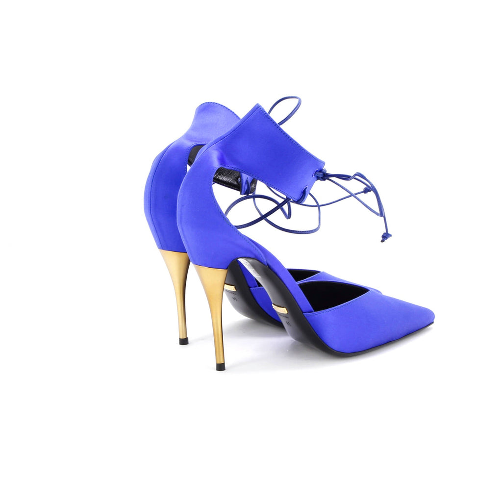Women's Laced Up Ankle Cuff Pumps Satin
