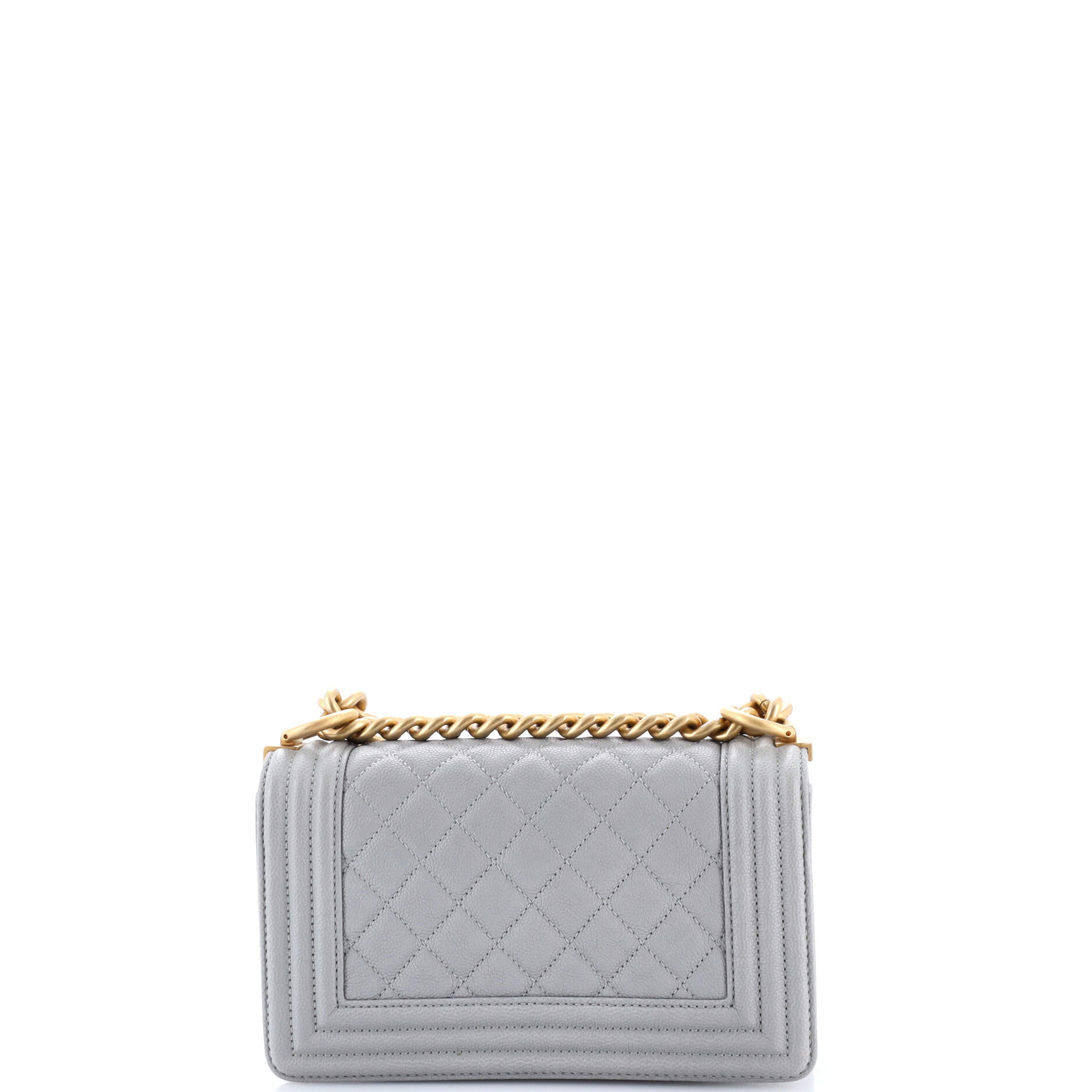 Boy Flap Bag Quilted Caviar Small