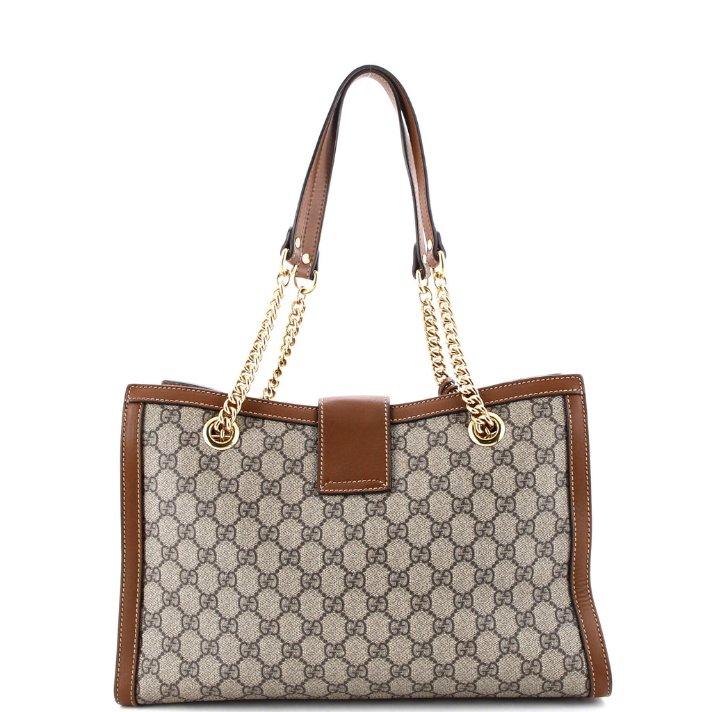 Padlock Chain Tote GG Coated Canvas with Leather Medium