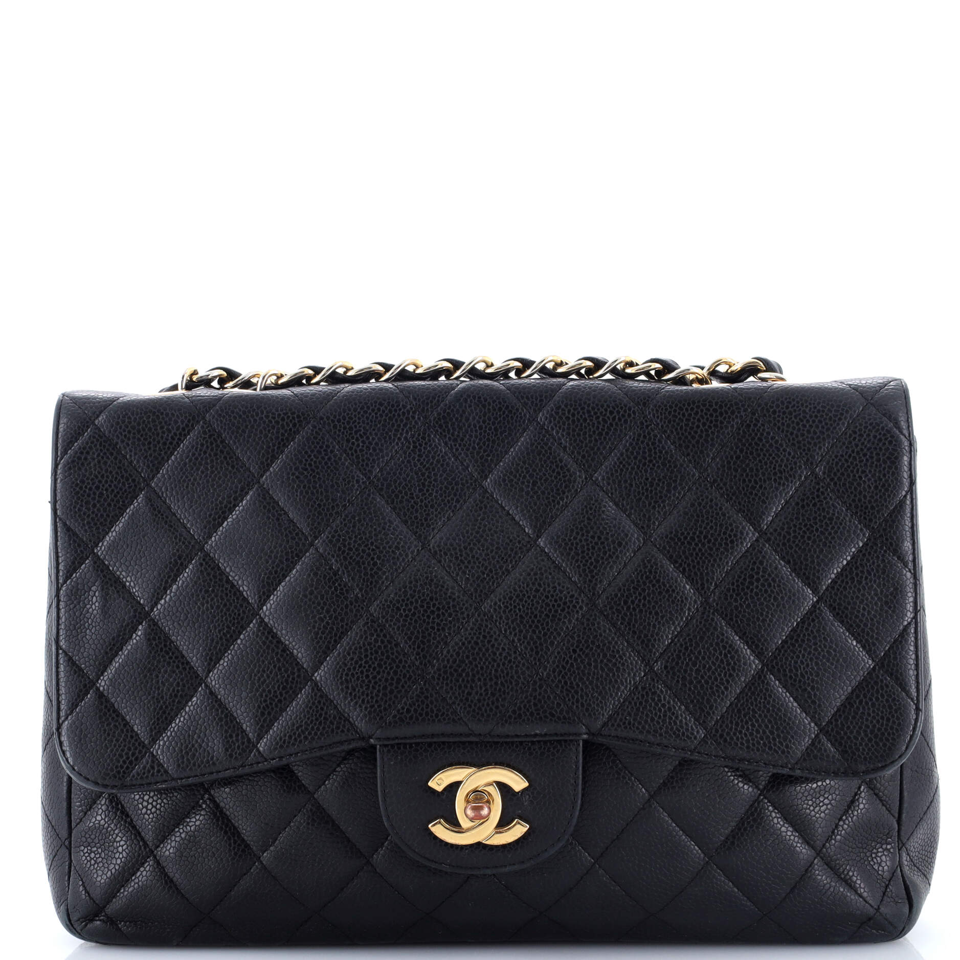 Vintage Classic Single Flap Bag Quilted Caviar Jumbo