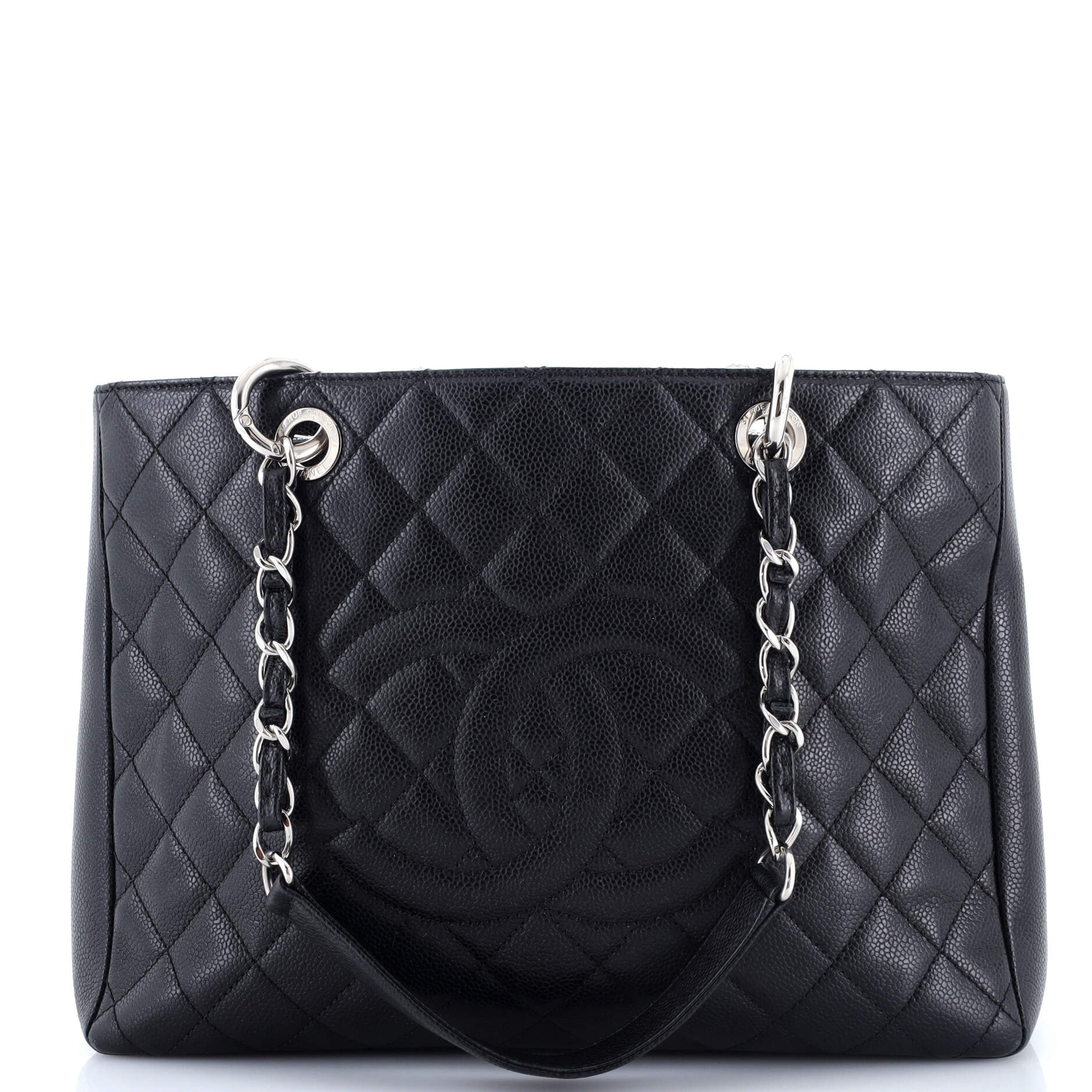 Grand Shopping Tote Quilted Caviar