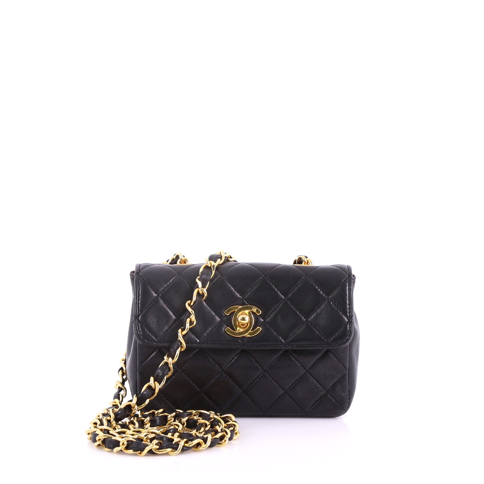 Vintage CC Chain Flap Bag Quilted Leather Extra Mini