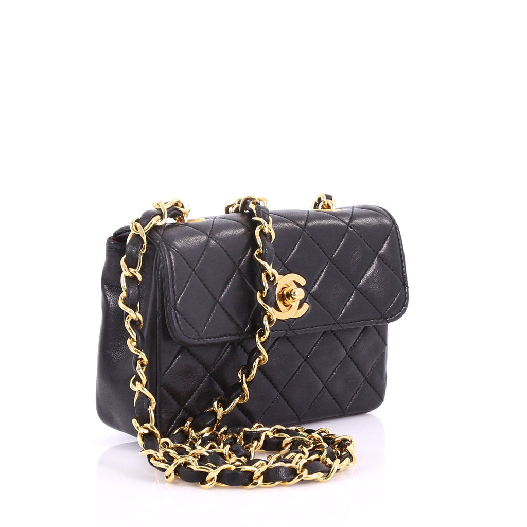 Vintage CC Chain Flap Bag Quilted Leather Extra Mini
