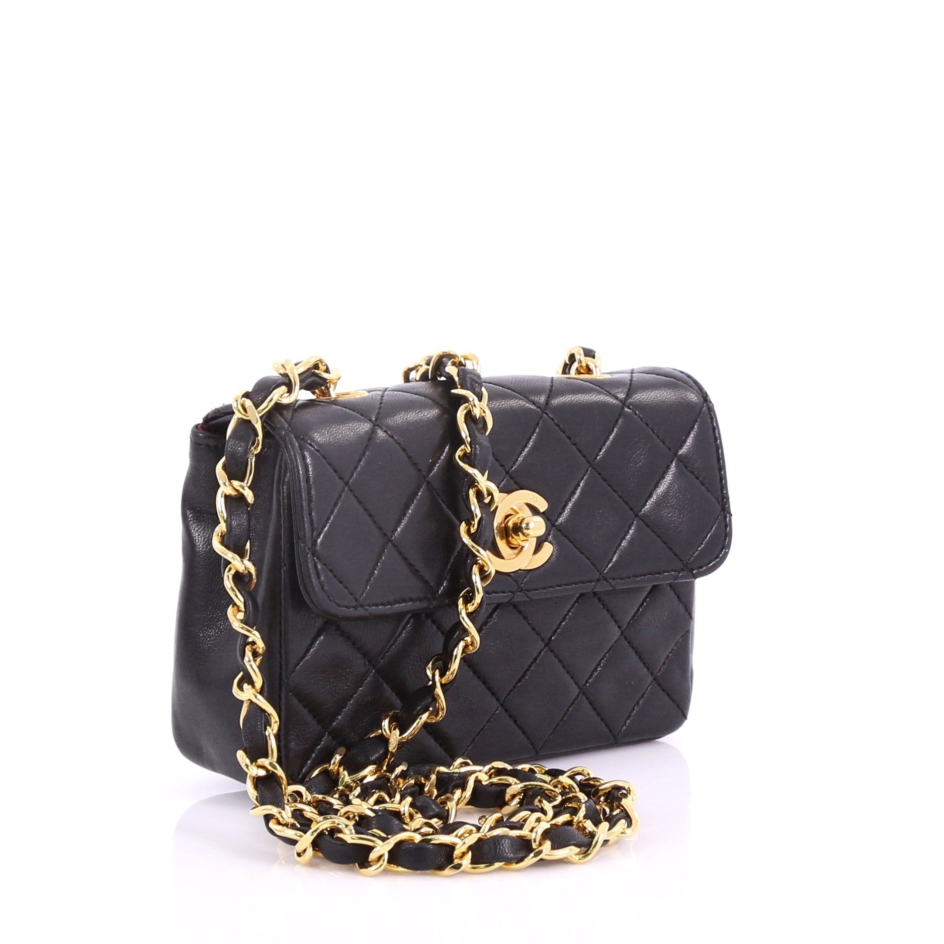 Vintage CC Chain Flap Bag Quilted Leather Extra Mini