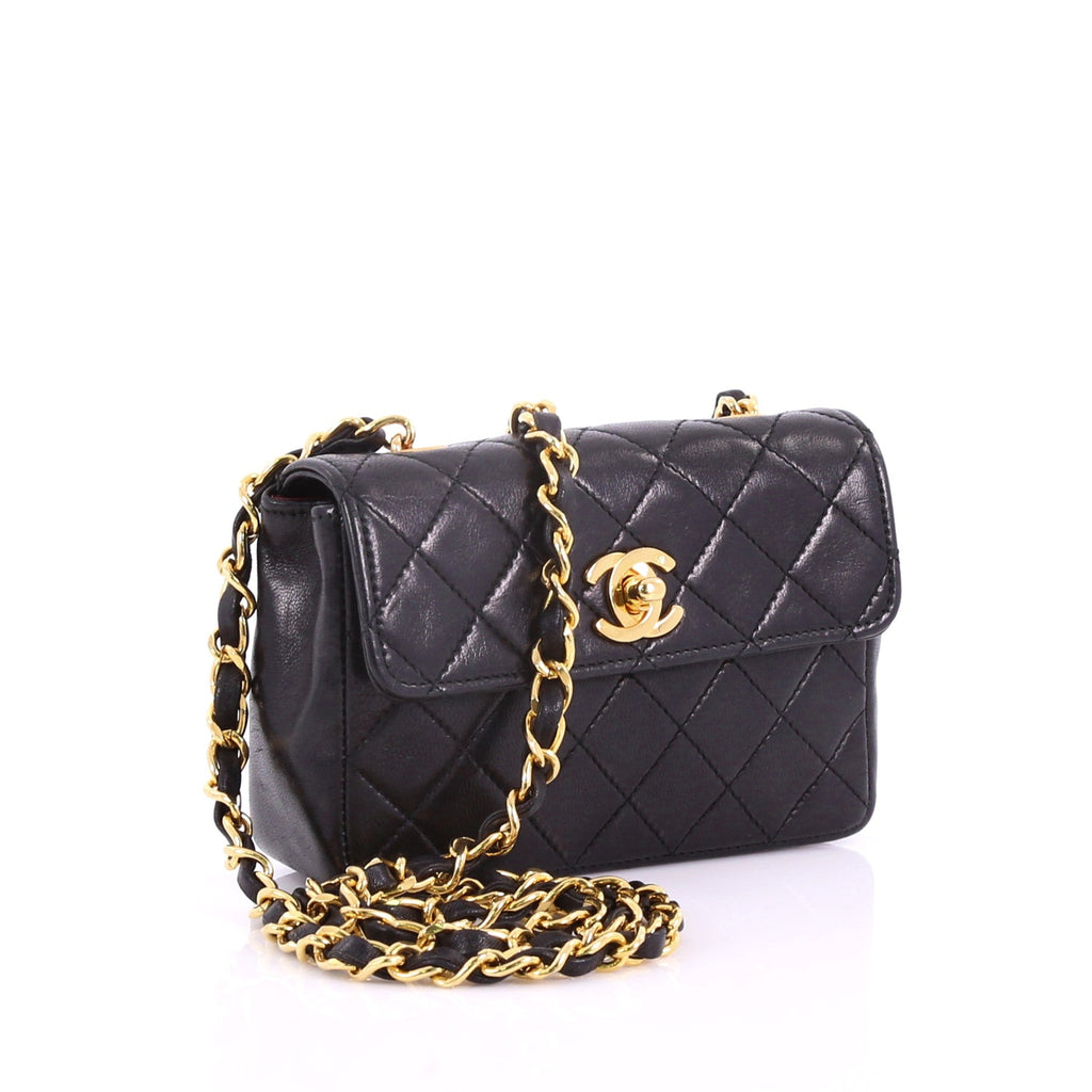 Vintage CC Chain Flap Bag Quilted Leather Extra Mini