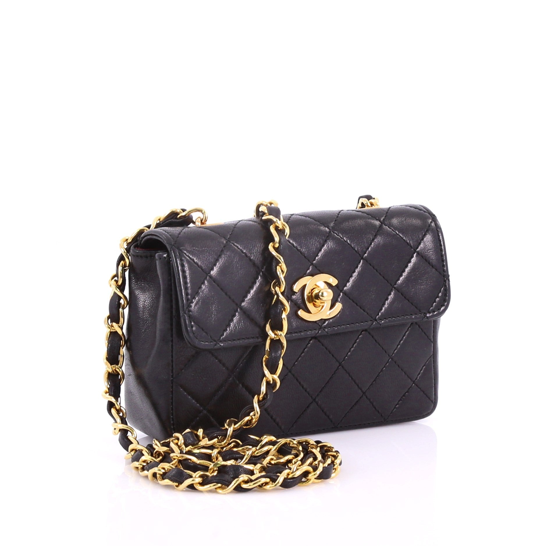 Vintage CC Chain Flap Bag Quilted Leather Extra Mini