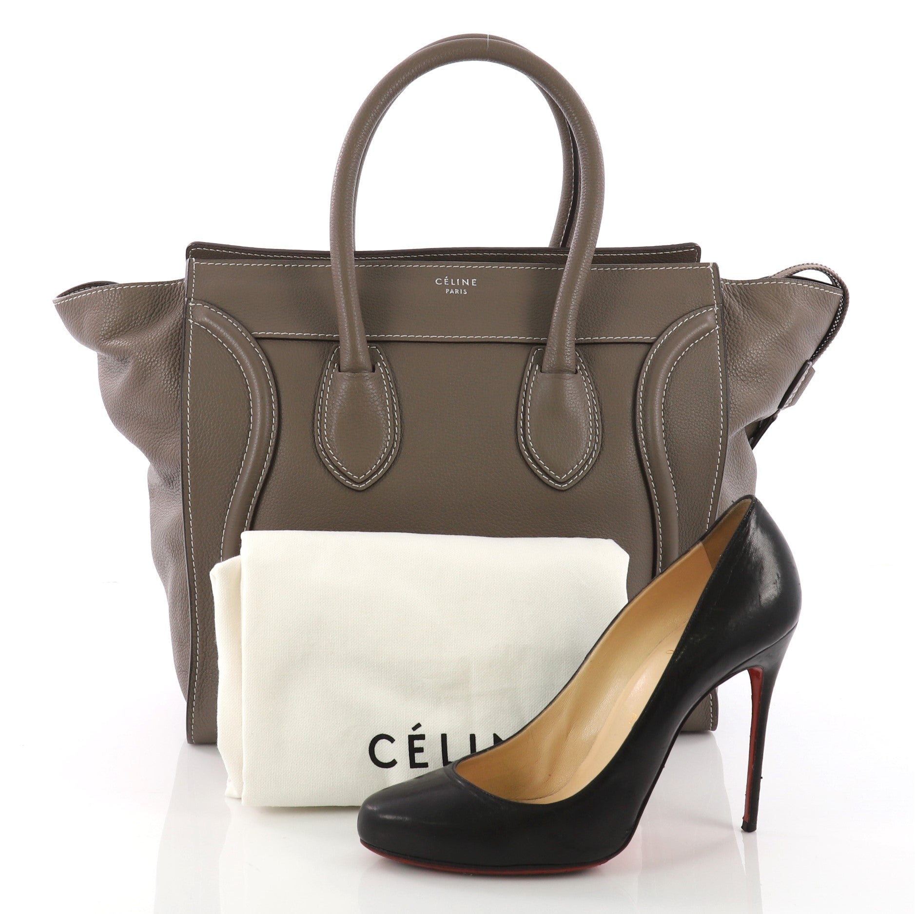 Luggage Handbag Grainy Leather Mini