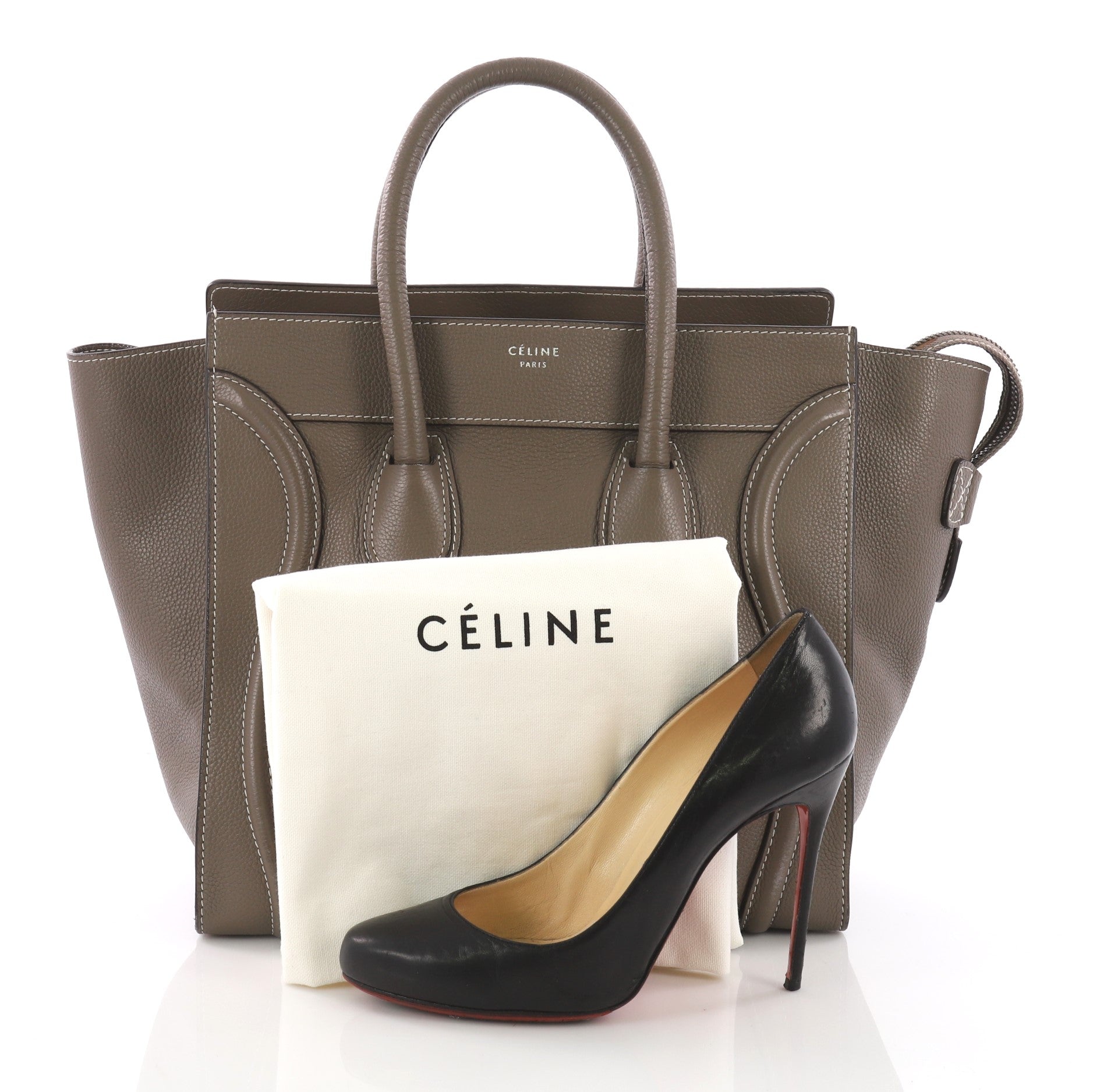 Luggage Handbag Grainy Leather Mini