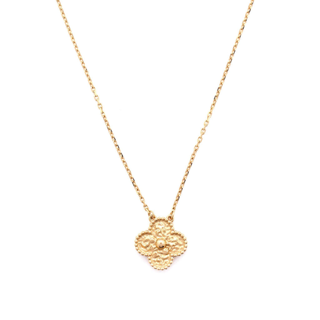 Vintage Alhambra Pendant Necklace 18K Yellow Gold