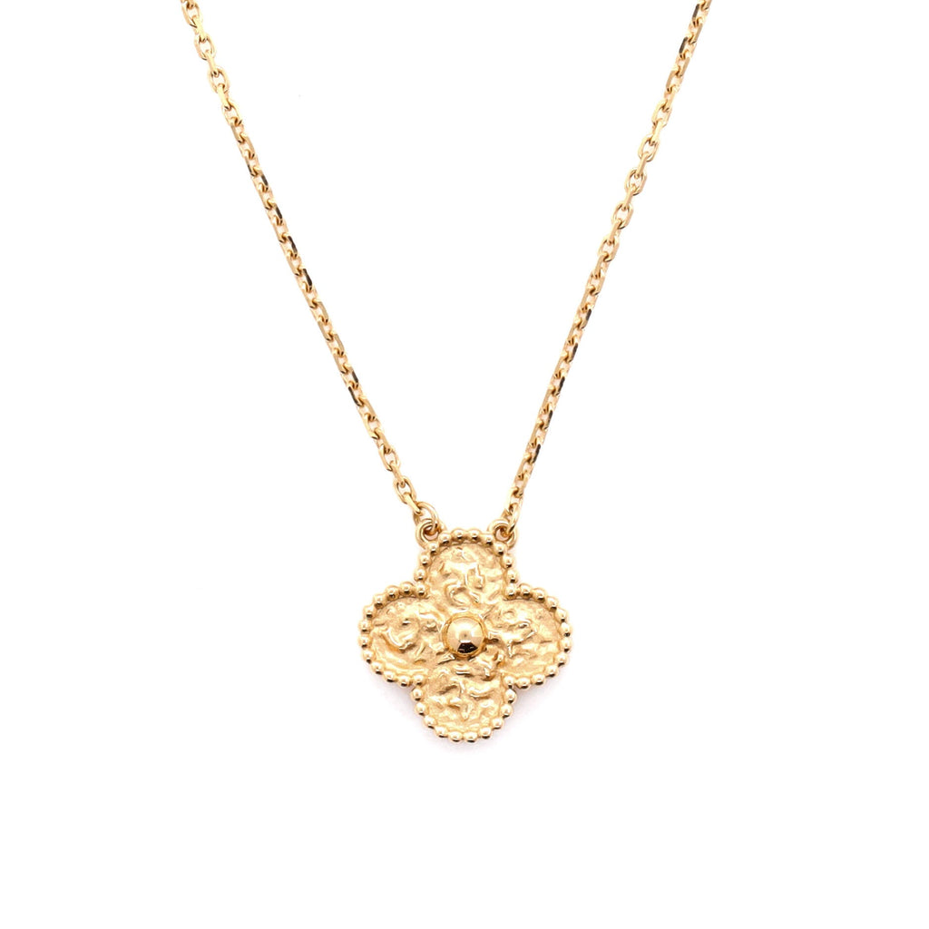 Vintage Alhambra Pendant Necklace 18K Yellow Gold