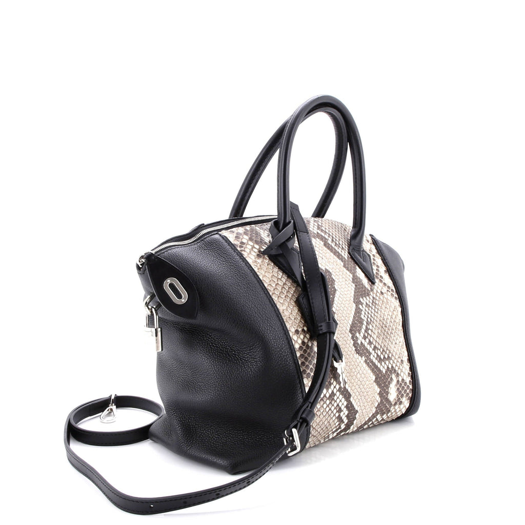 Soft Lockit Handbag Leather and Python PM