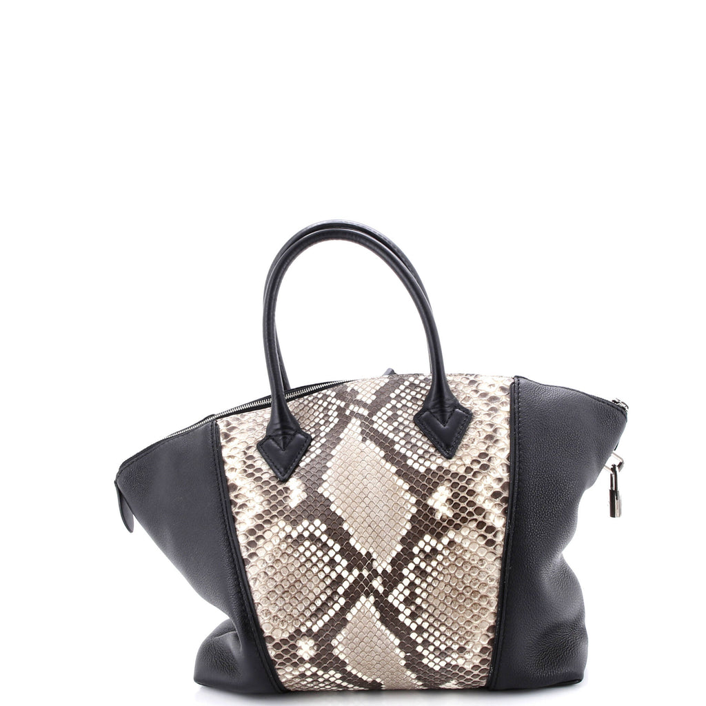 Soft Lockit Handbag Leather and Python PM