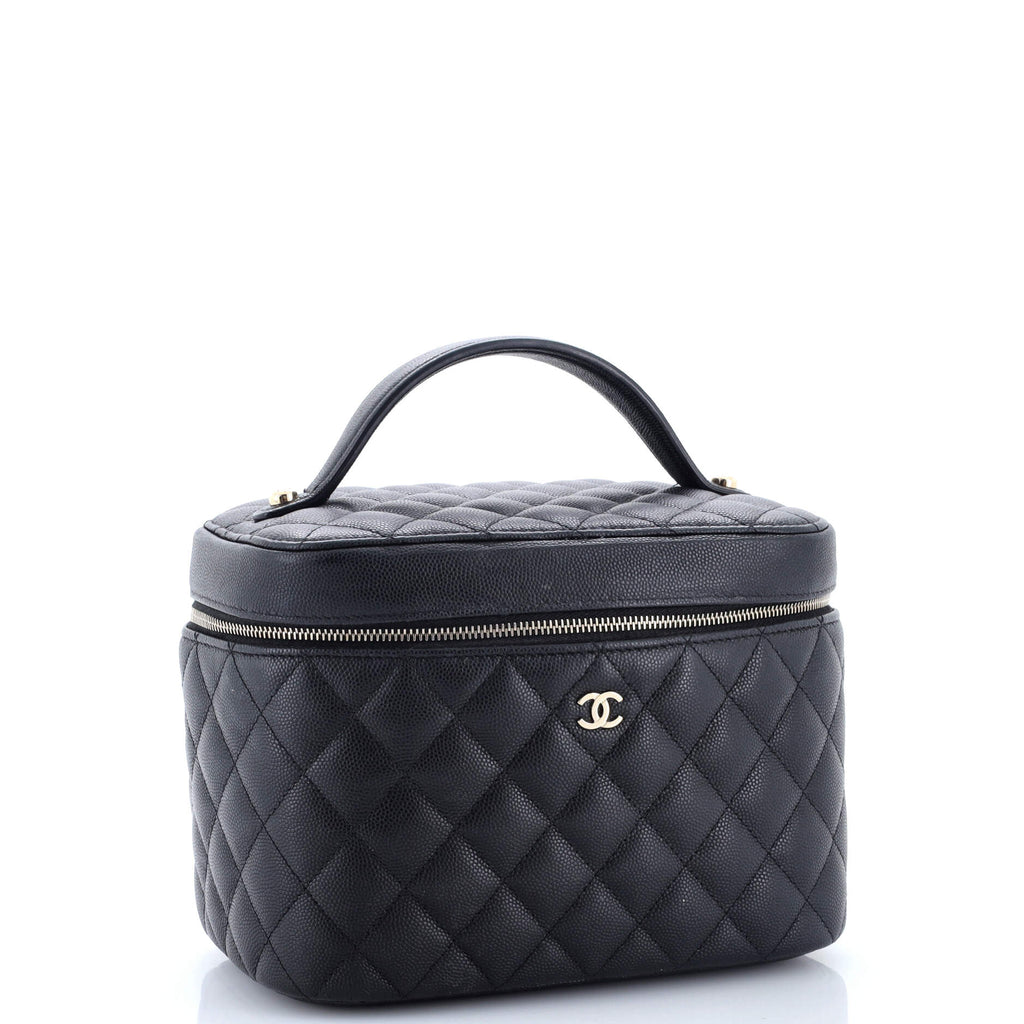 Classic Vanity Case Quilted Caviar Medium
