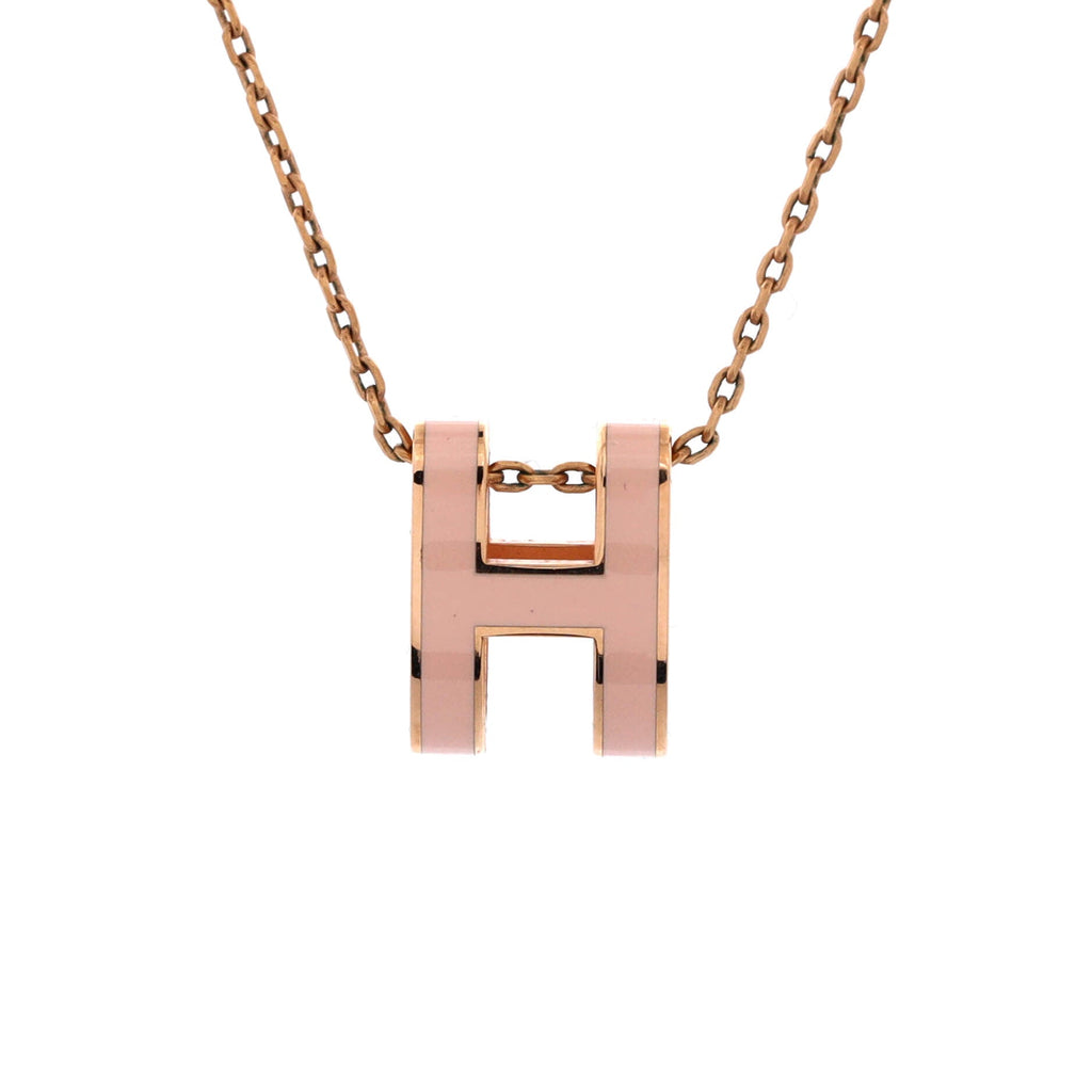 Pop H Pendant Chain Necklace Metal and Enamel