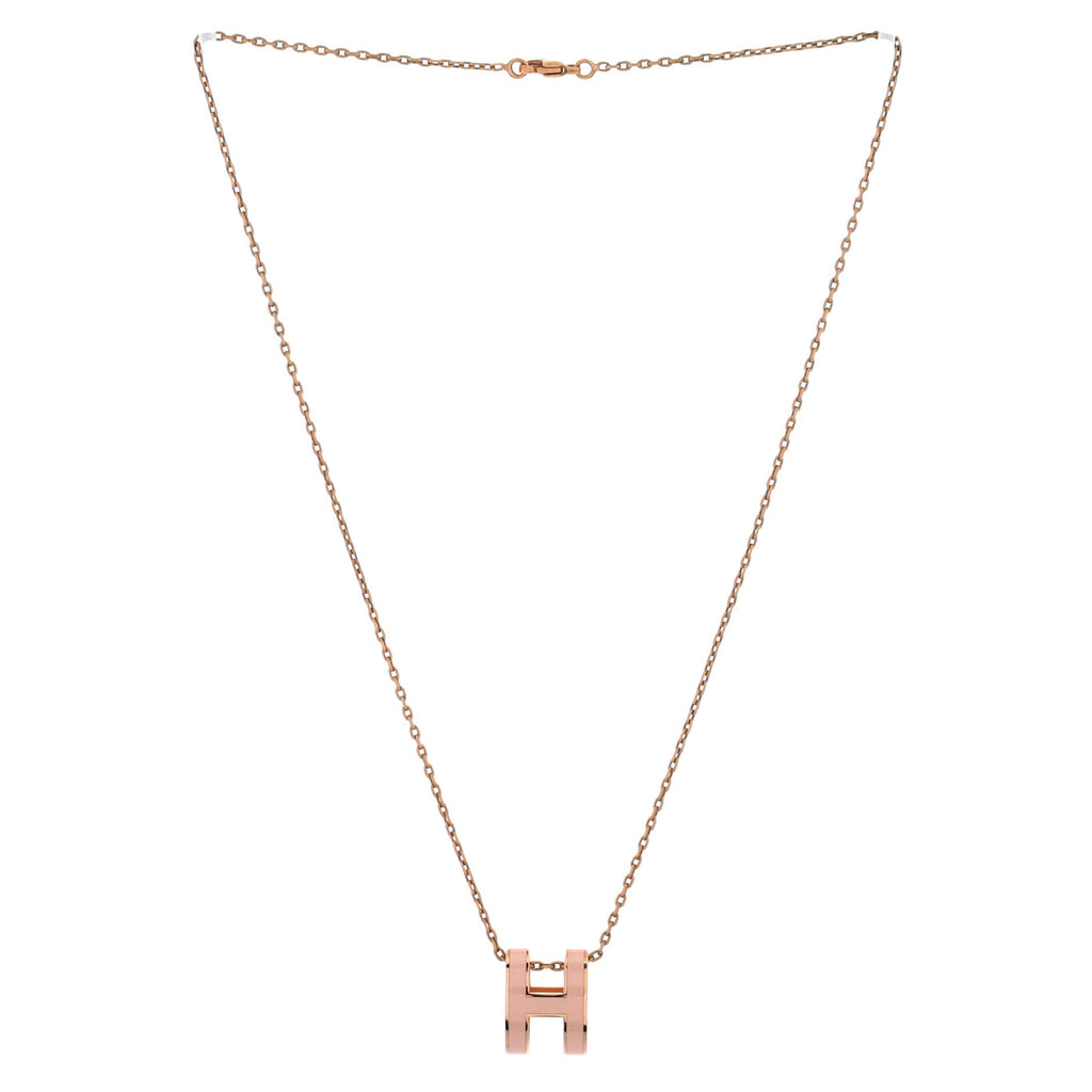 Pop H Pendant Chain Necklace Metal and Enamel