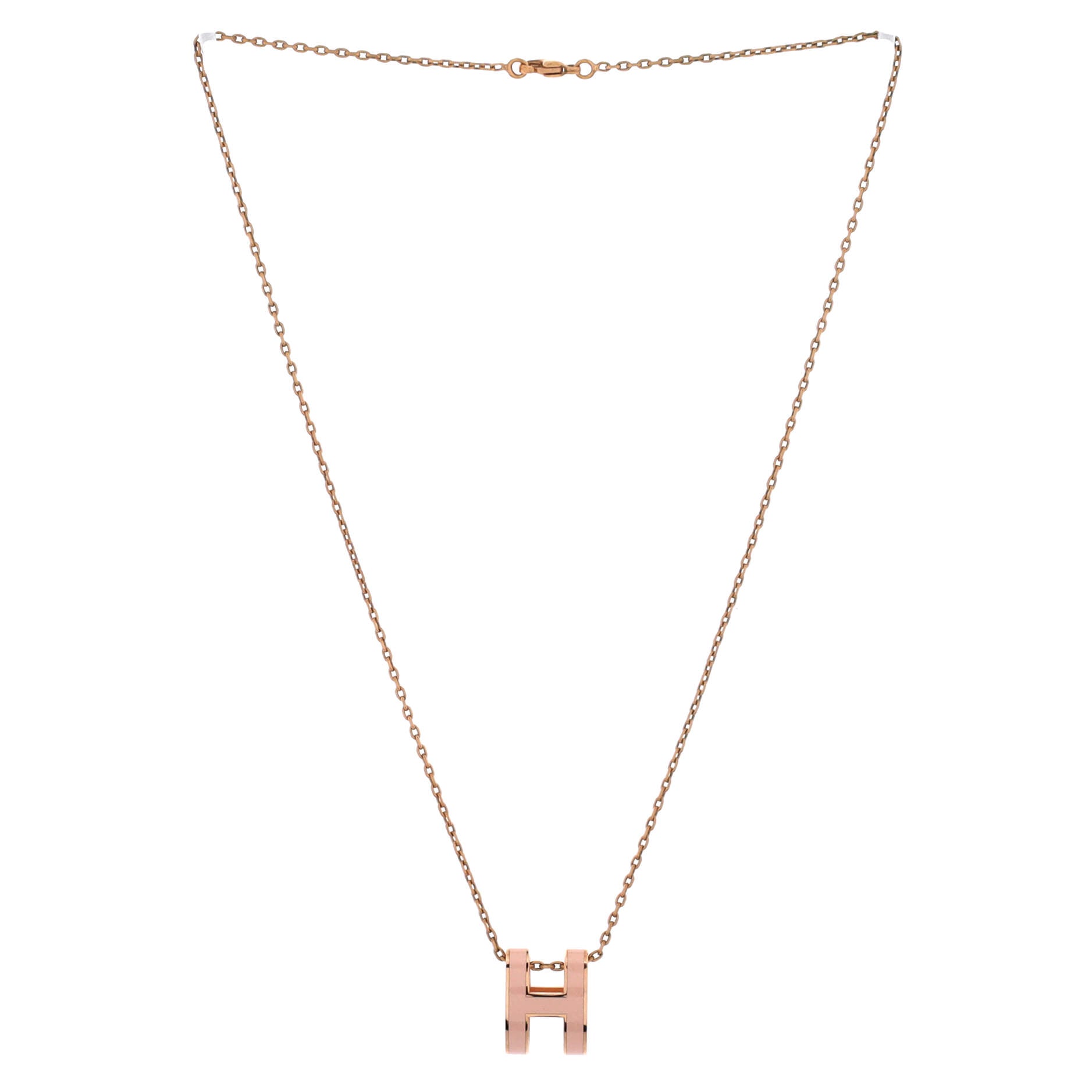 Pop H Pendant Chain Necklace Metal and Enamel