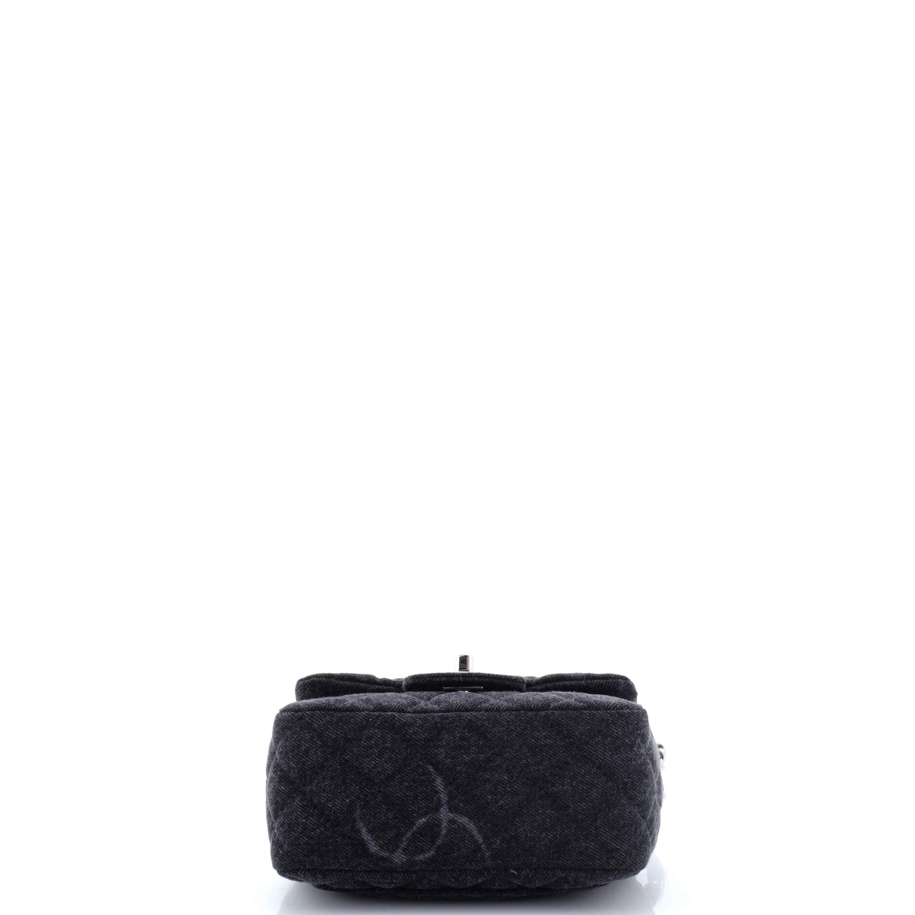 Square Classic Single Flap Bag Quilted CC Printed Denim Mini