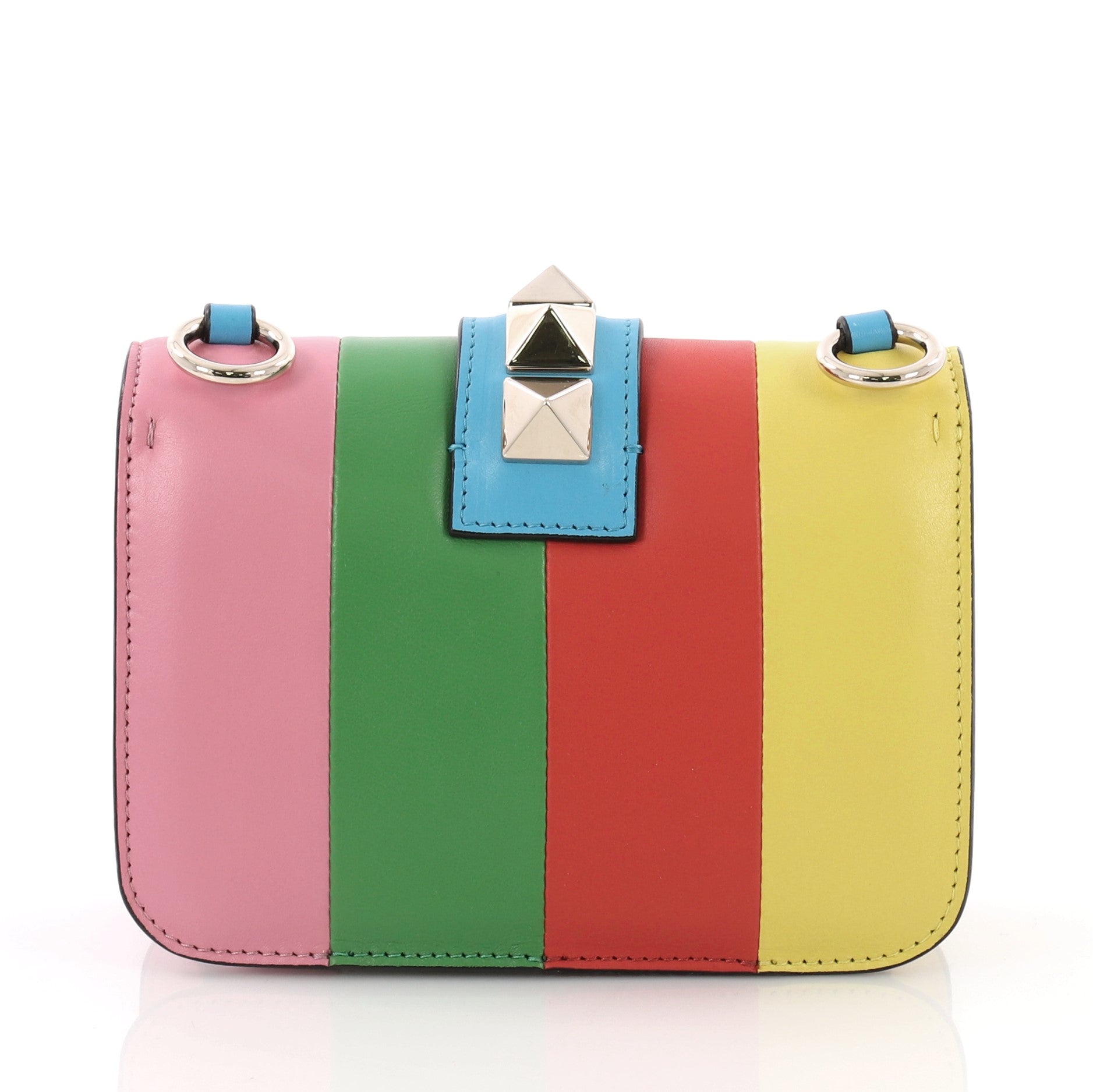 1973 Glam Lock Shoulder Bag Striped Leather Mini