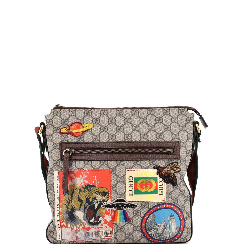 Courrier Zip Messenger GG Coated Canvas with Applique Medium