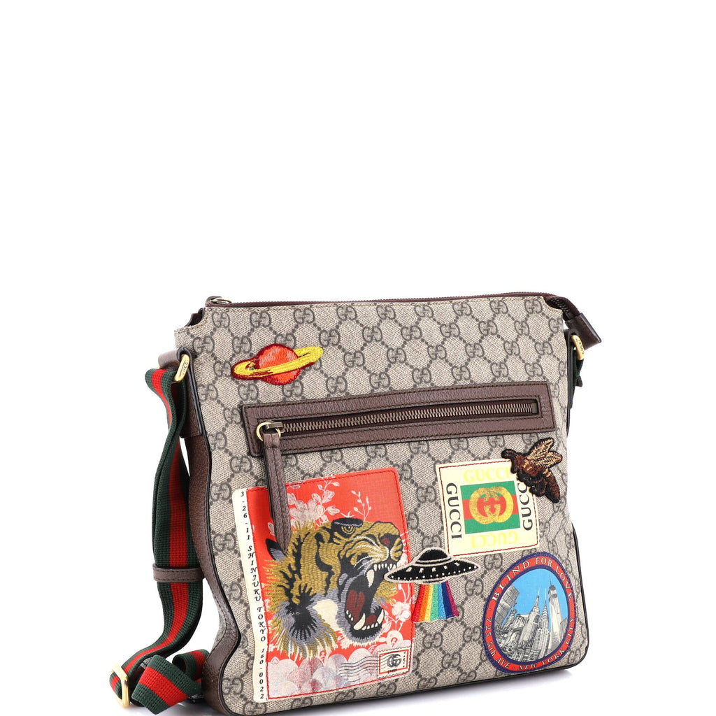 Courrier Zip Messenger GG Coated Canvas with Applique Medium