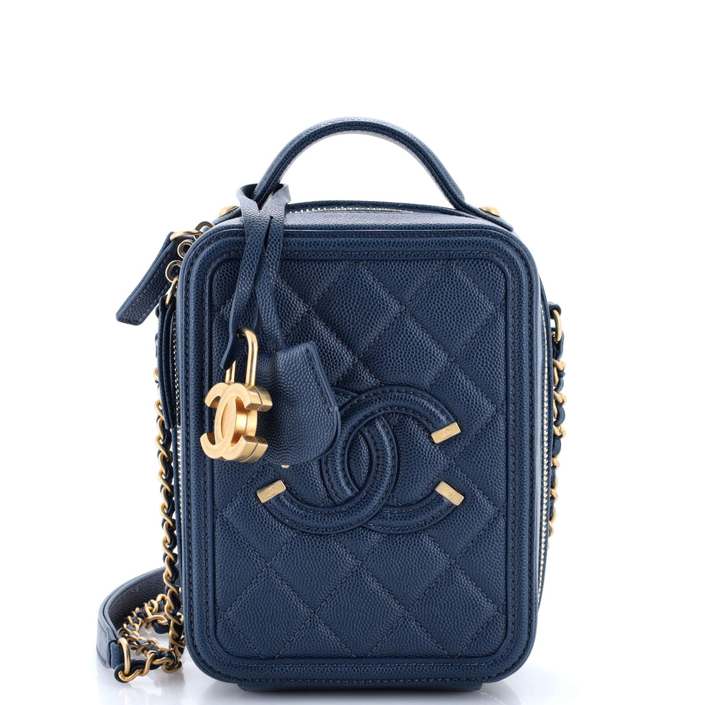 Filigree Vertical Vanity Case Quilted Caviar