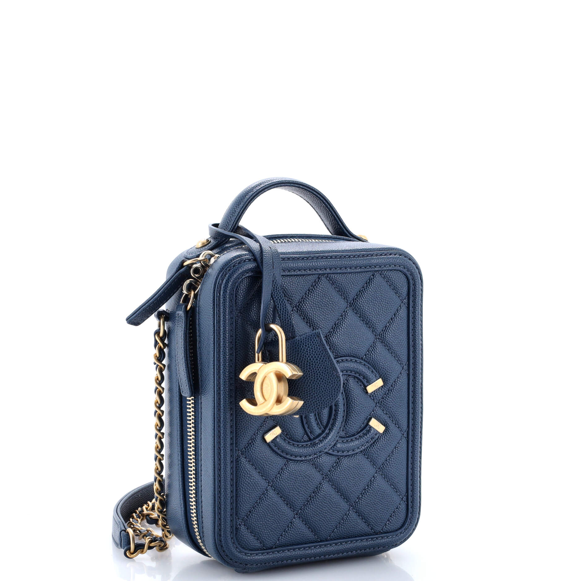 Filigree Vertical Vanity Case Quilted Caviar