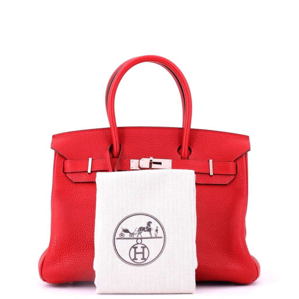 Birkin Handbag Rouge Casaque Togo with Palladium Hardware 30