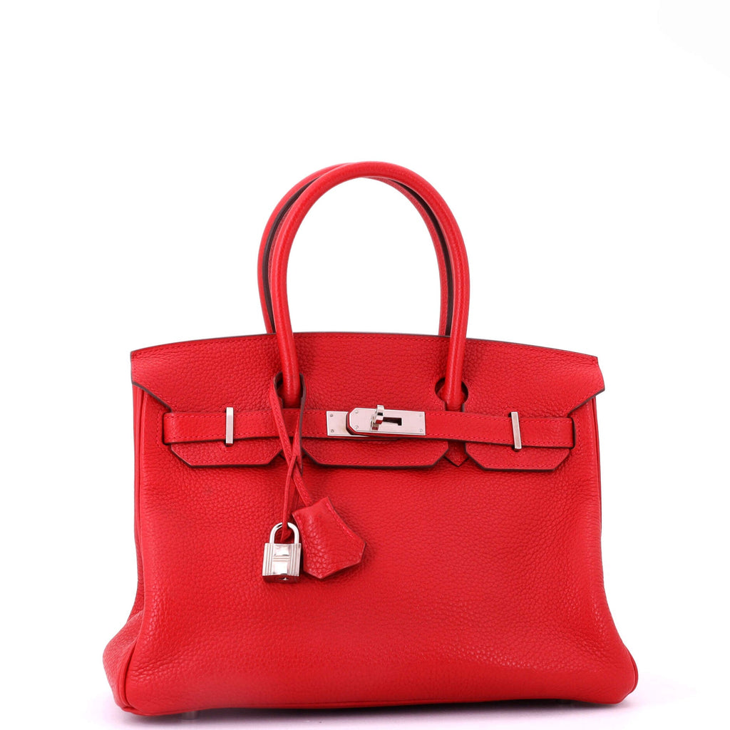 Birkin Handbag Rouge Casaque Togo with Palladium Hardware 30