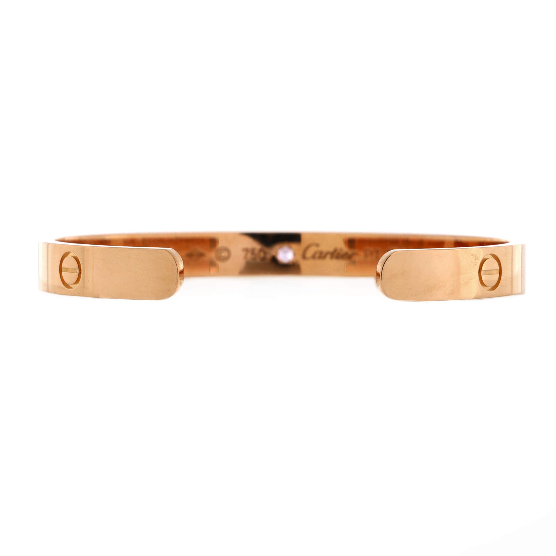 Love Cuff Bracelet 18K Rose Gold with Pink Sapphire