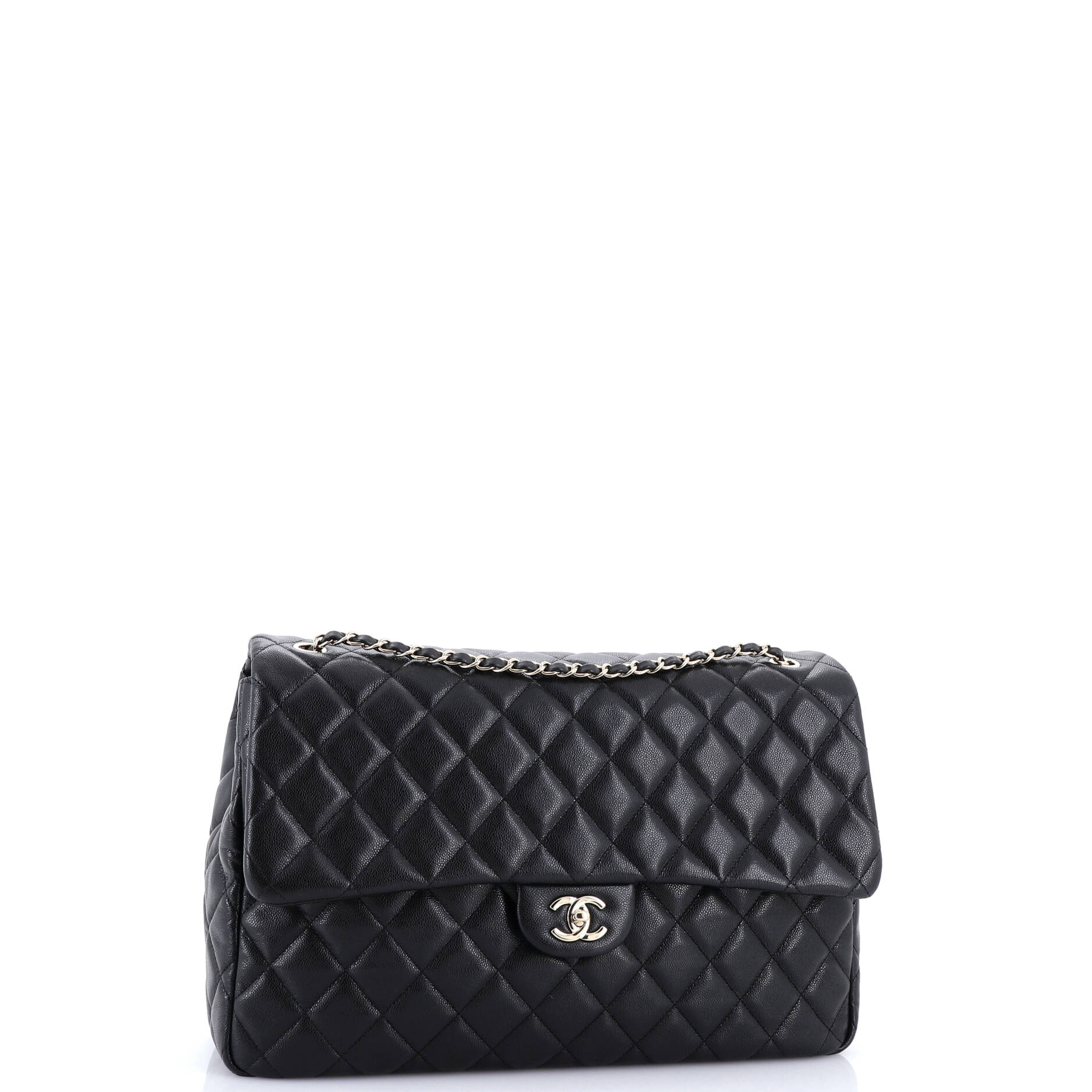 XXL Travel Flap Bag Quilted Caviar Small