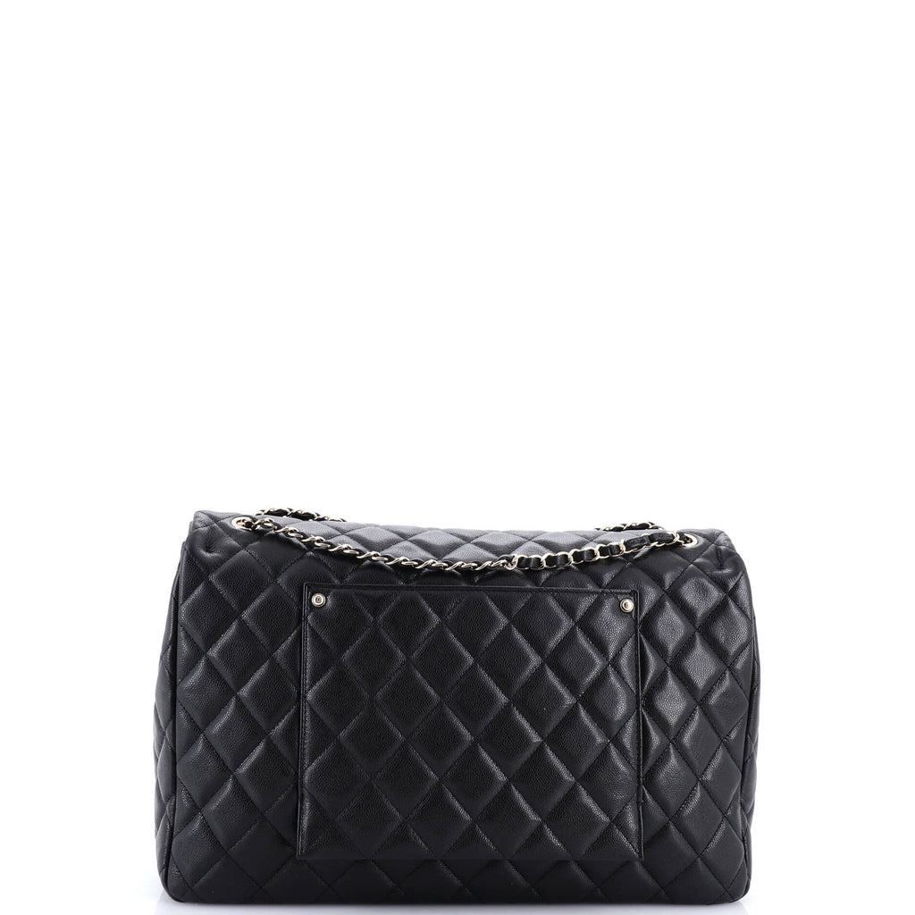 XXL Travel Flap Bag Quilted Caviar Small
